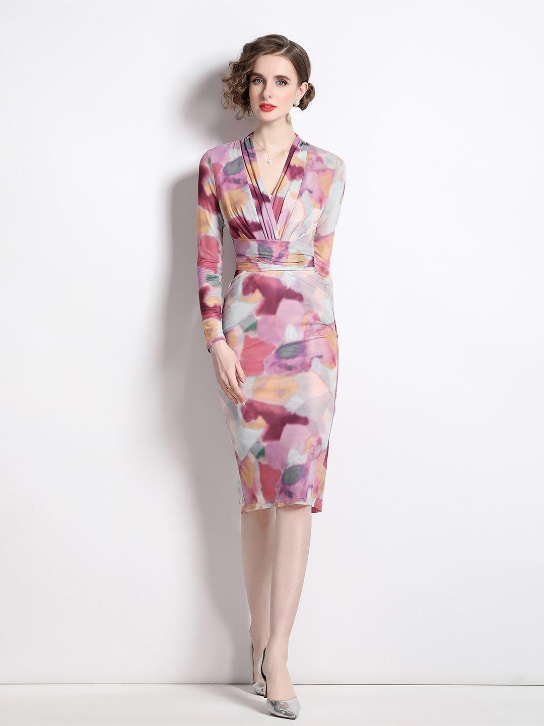 jc collection multicoloured floral print bodycon dress