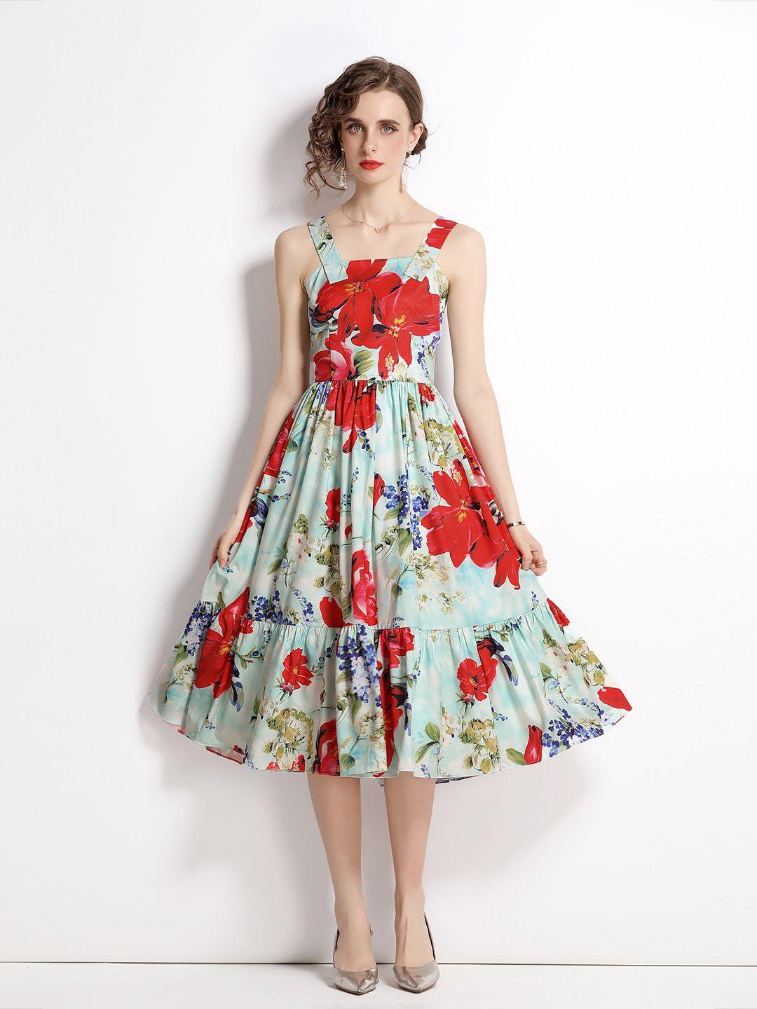 jc collection multicoloured floral printed midi dress