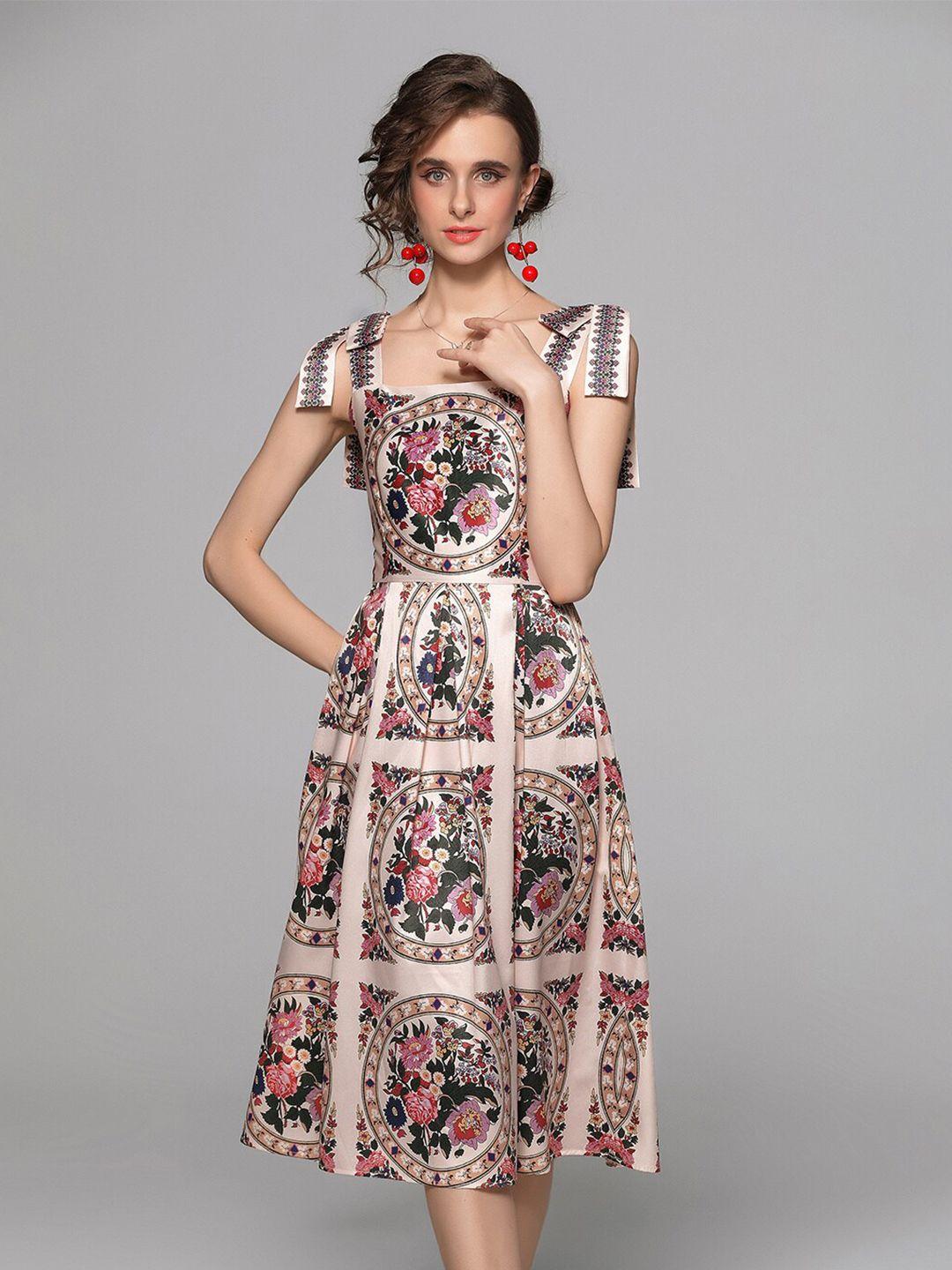 jc collection multicoloured floral printed midi dress