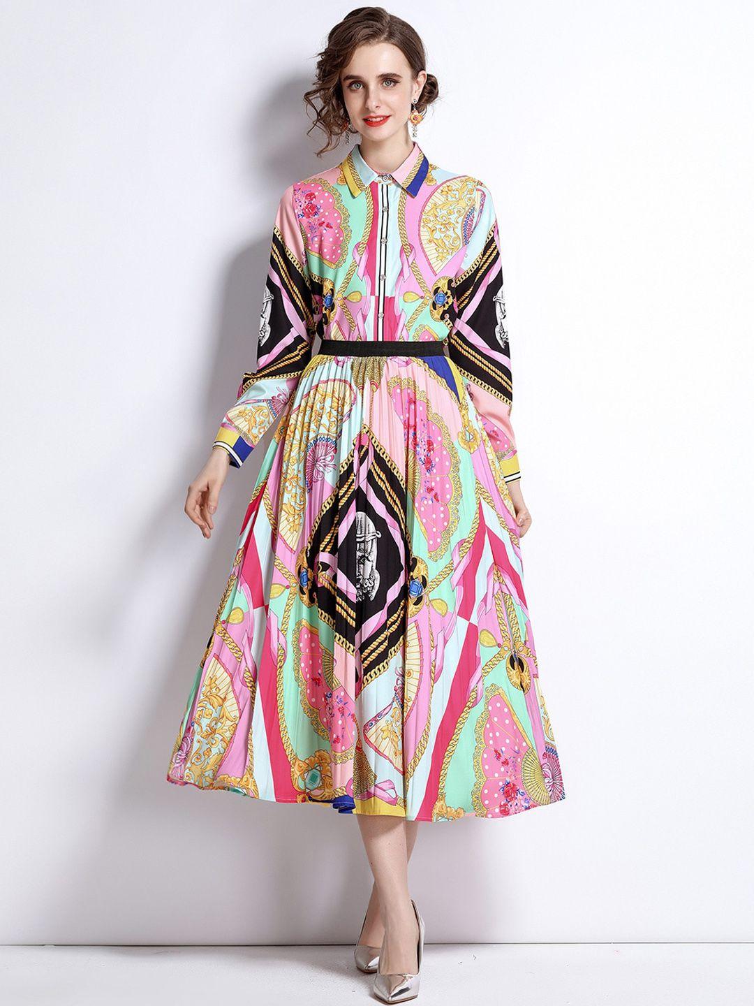 jc collection multicoloured printed midi dress