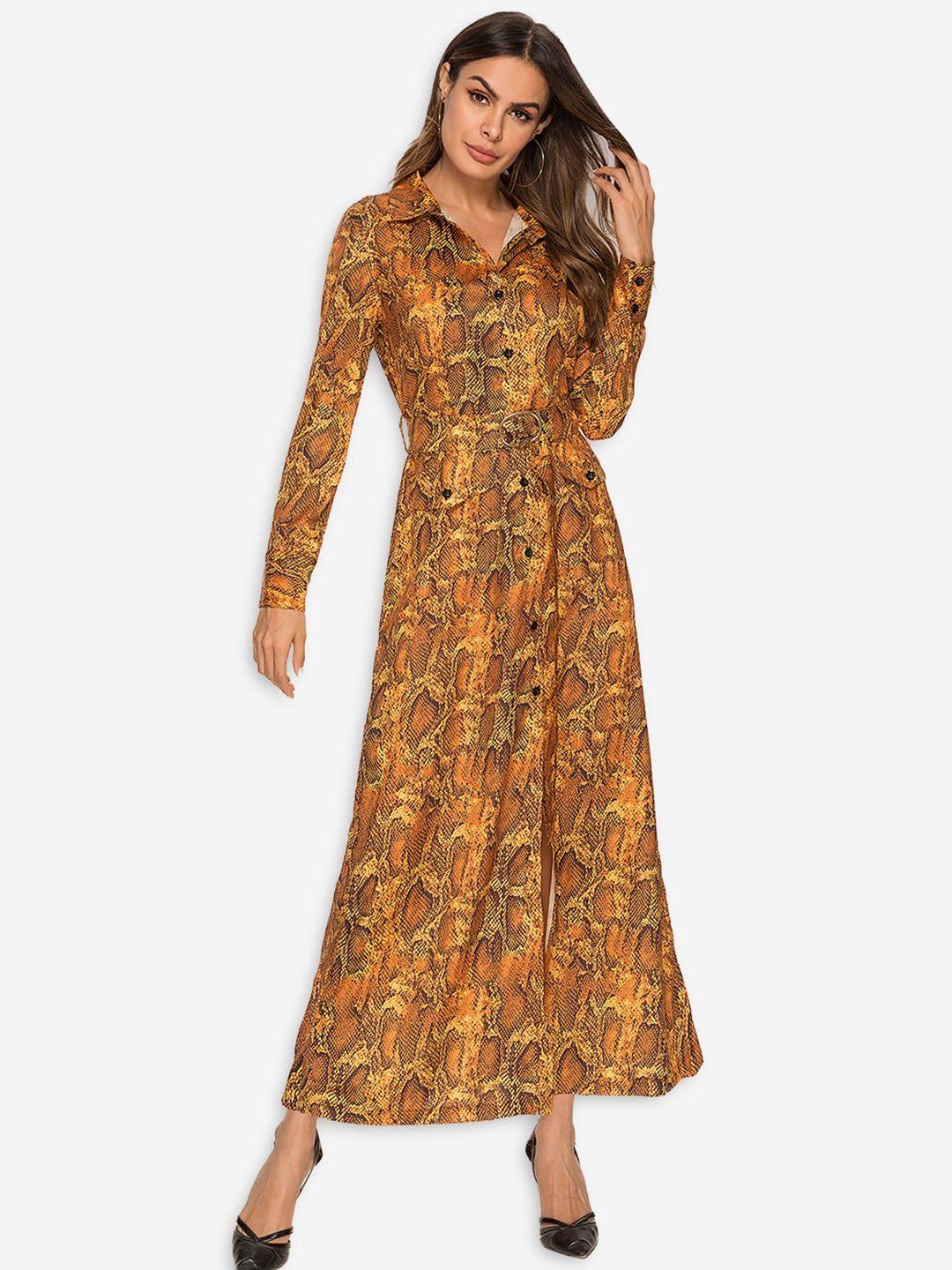 jc collection mustard yellow animal maxi dress