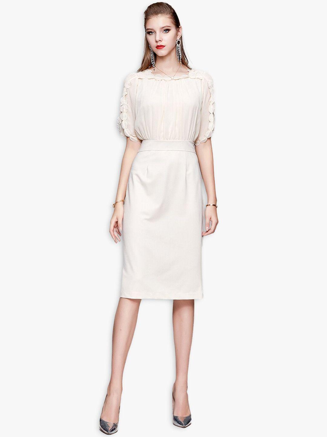 jc collection off white sheath dress