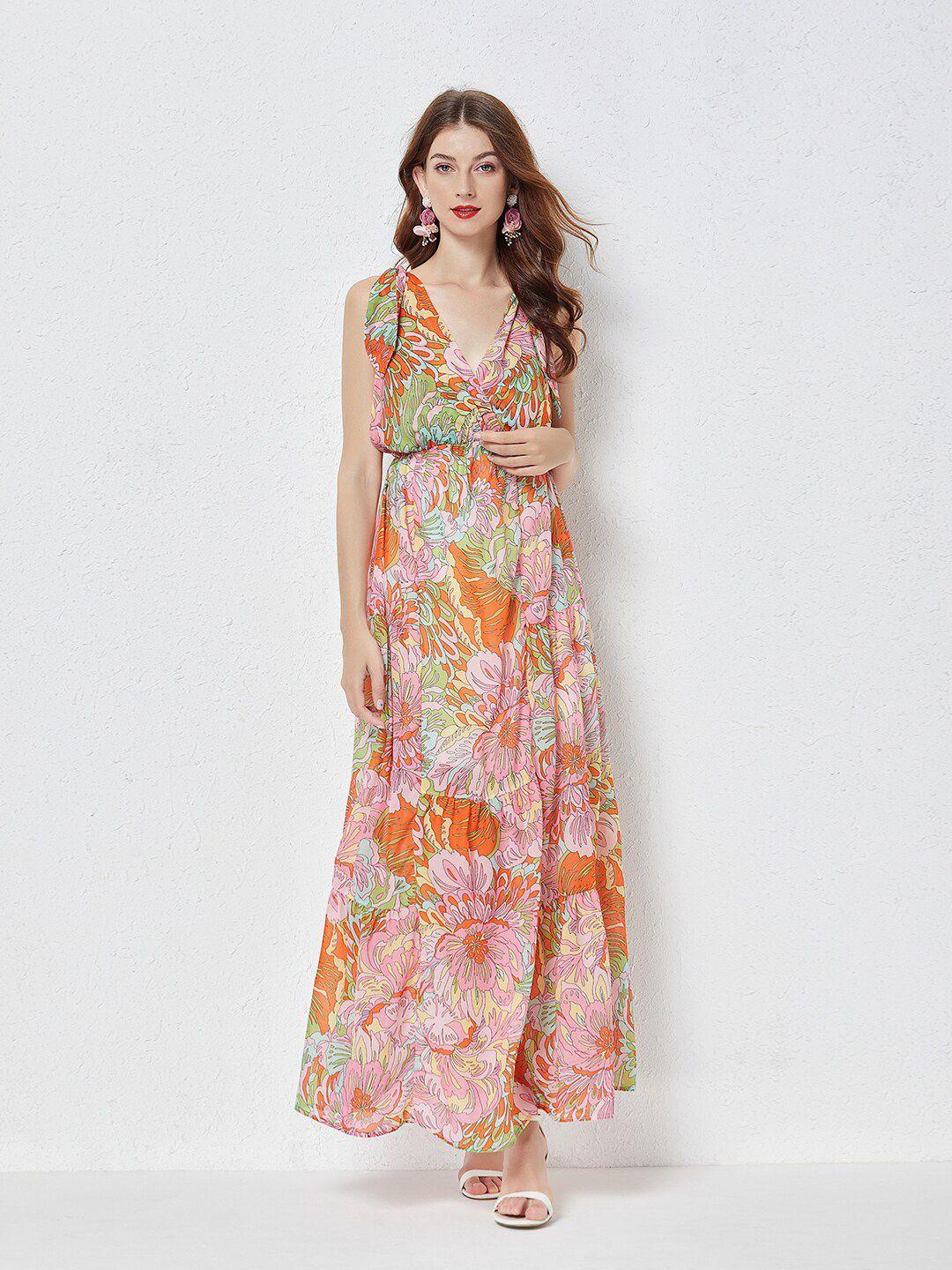 jc collection pink floral maxi maxi dress