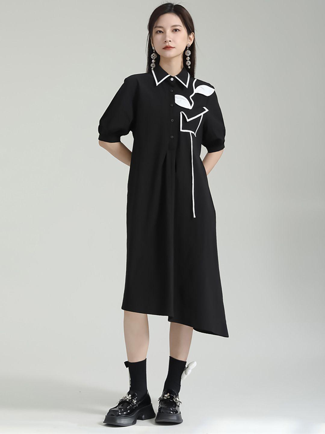 jc collection puff sleeve high-low a-line midi dress