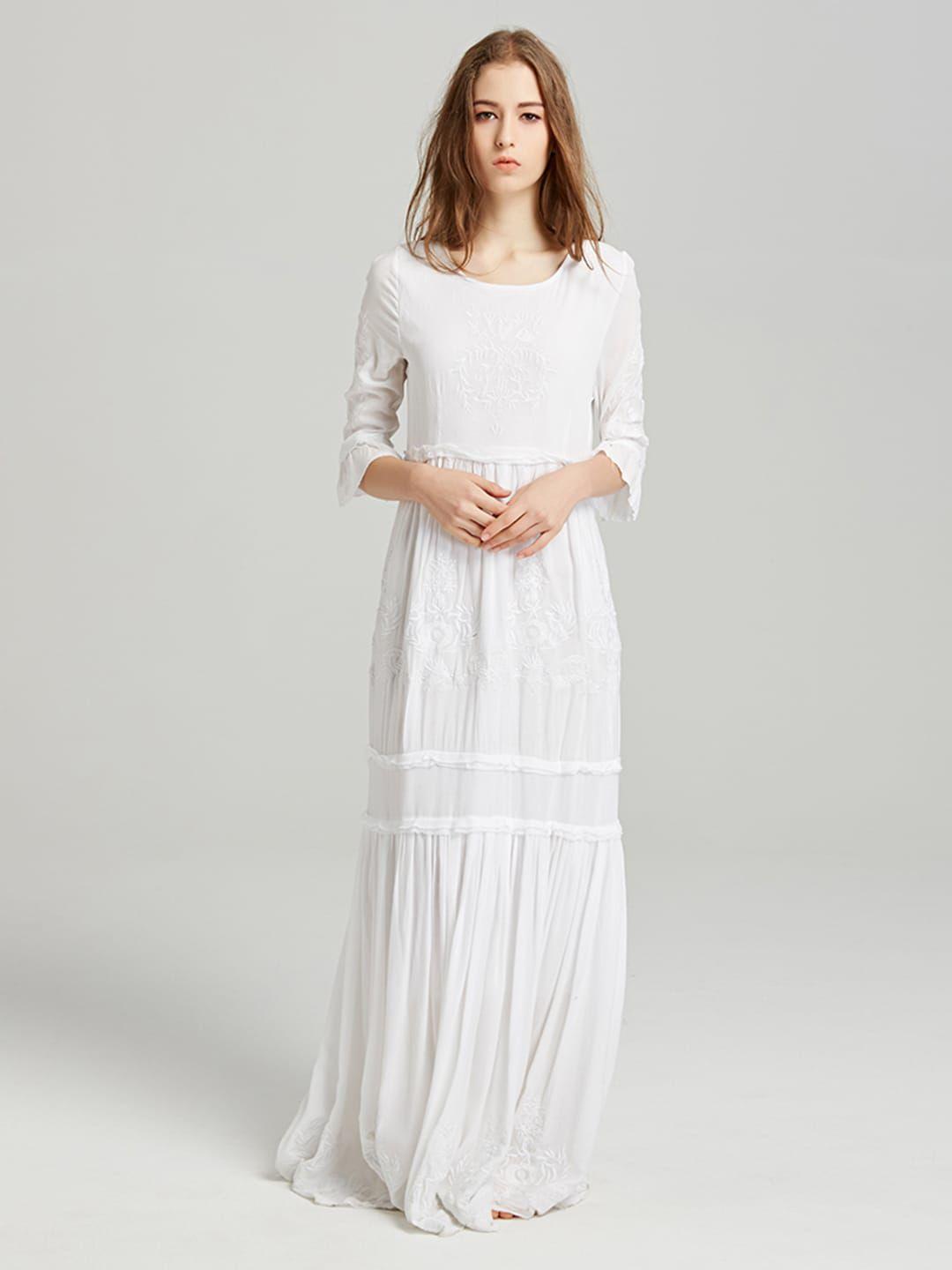jc collection pure cotton embroidered maxi dress