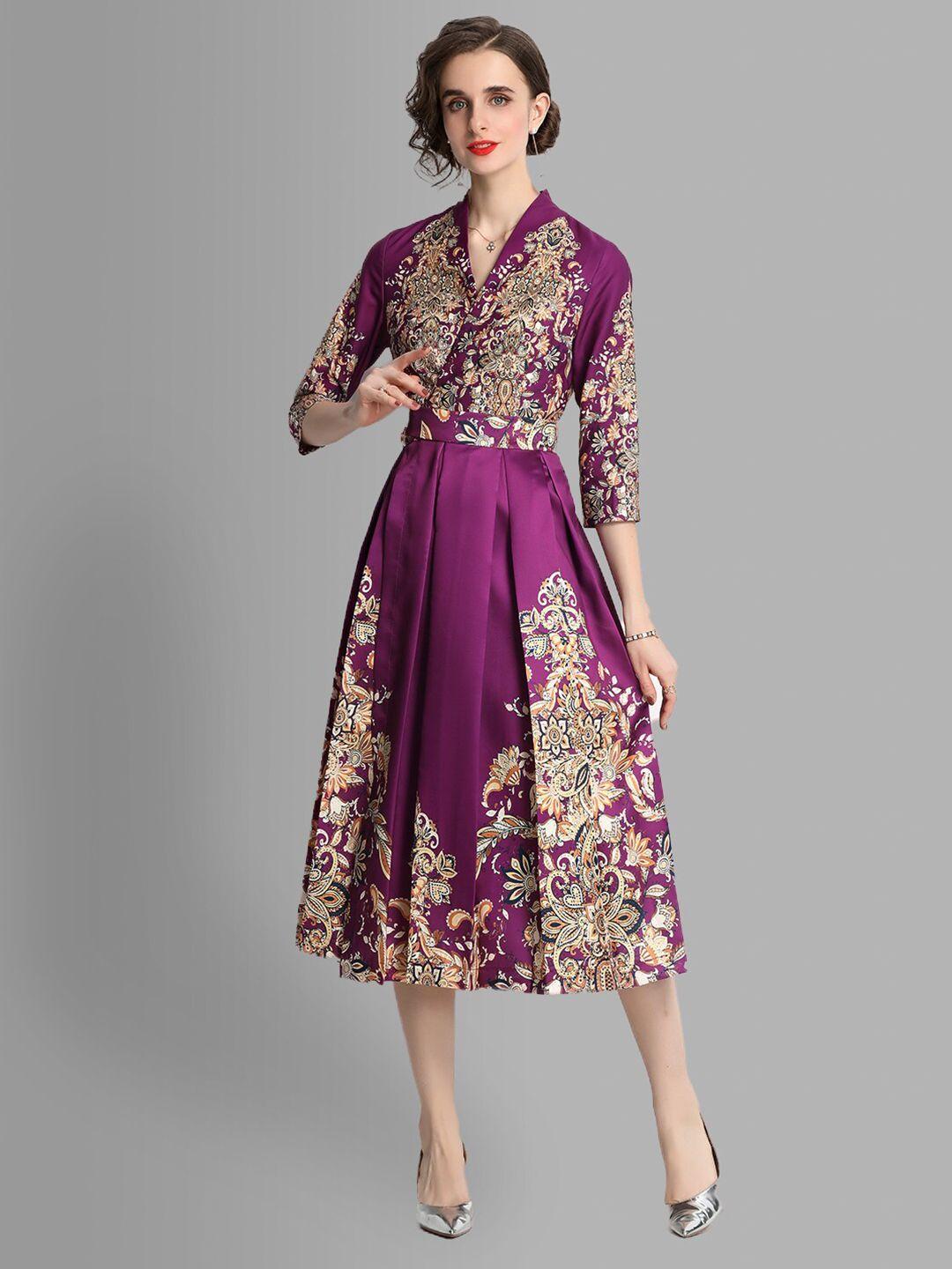 jc collection purple bohemian midi dress