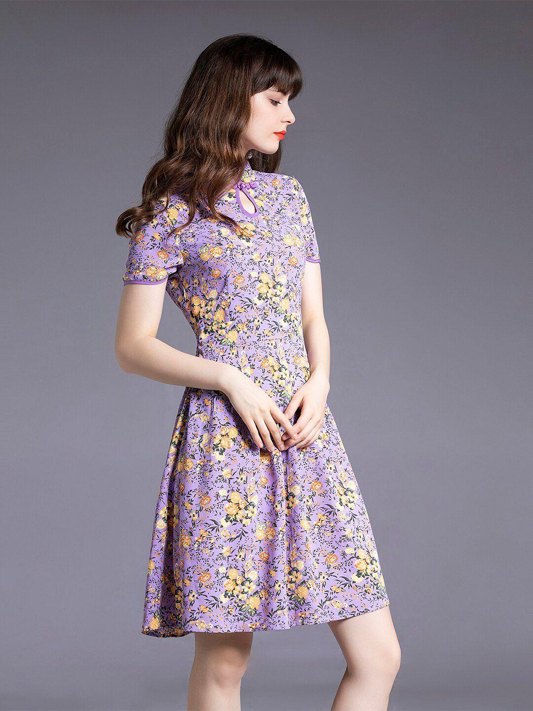 jc collection purple floral dress