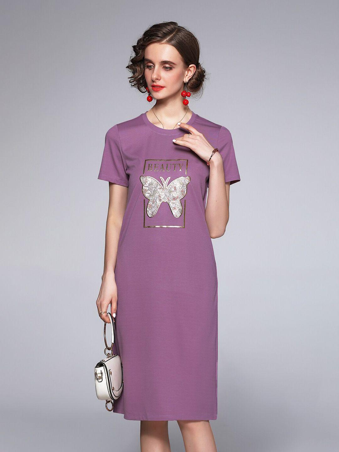 jc collection purple t-shirt dress