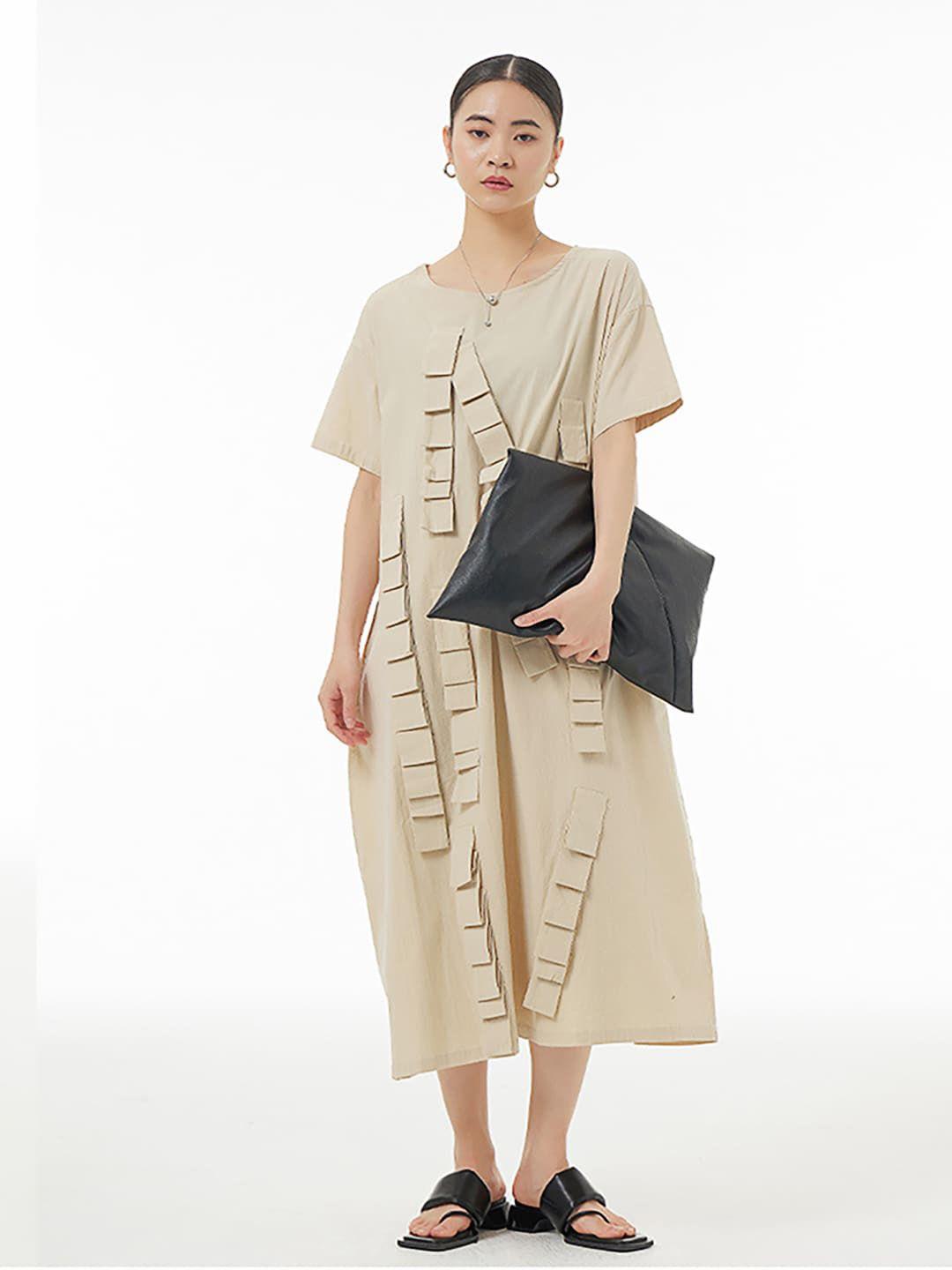 jc collection self design pure cotton a-line midi dress