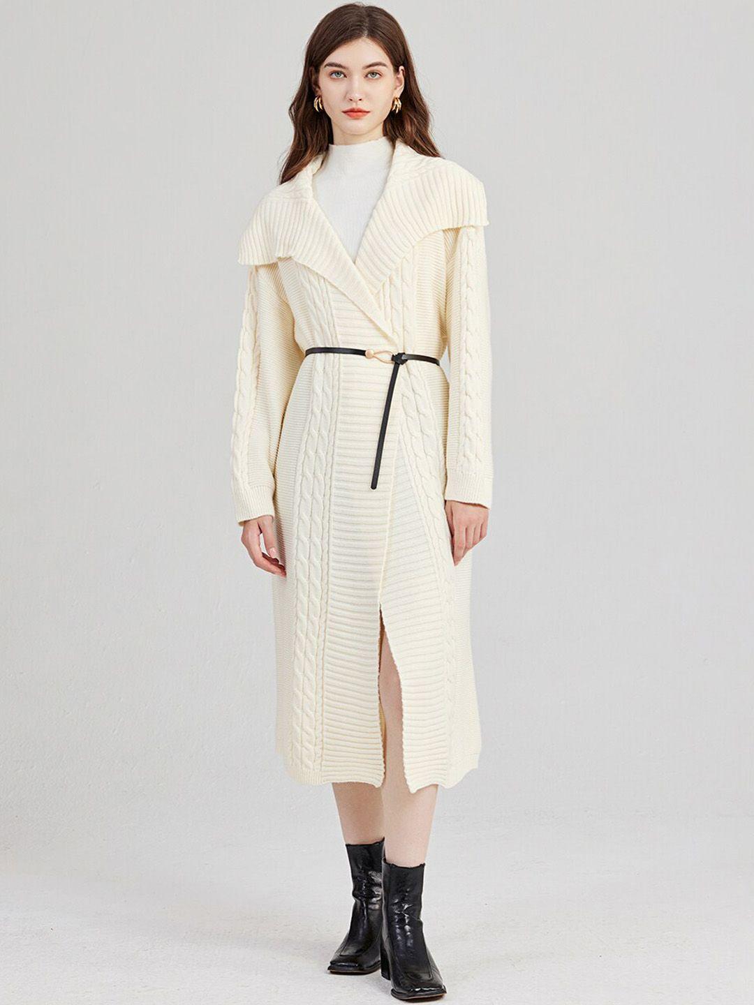 jc collection self designed shawl collar longline overcoat