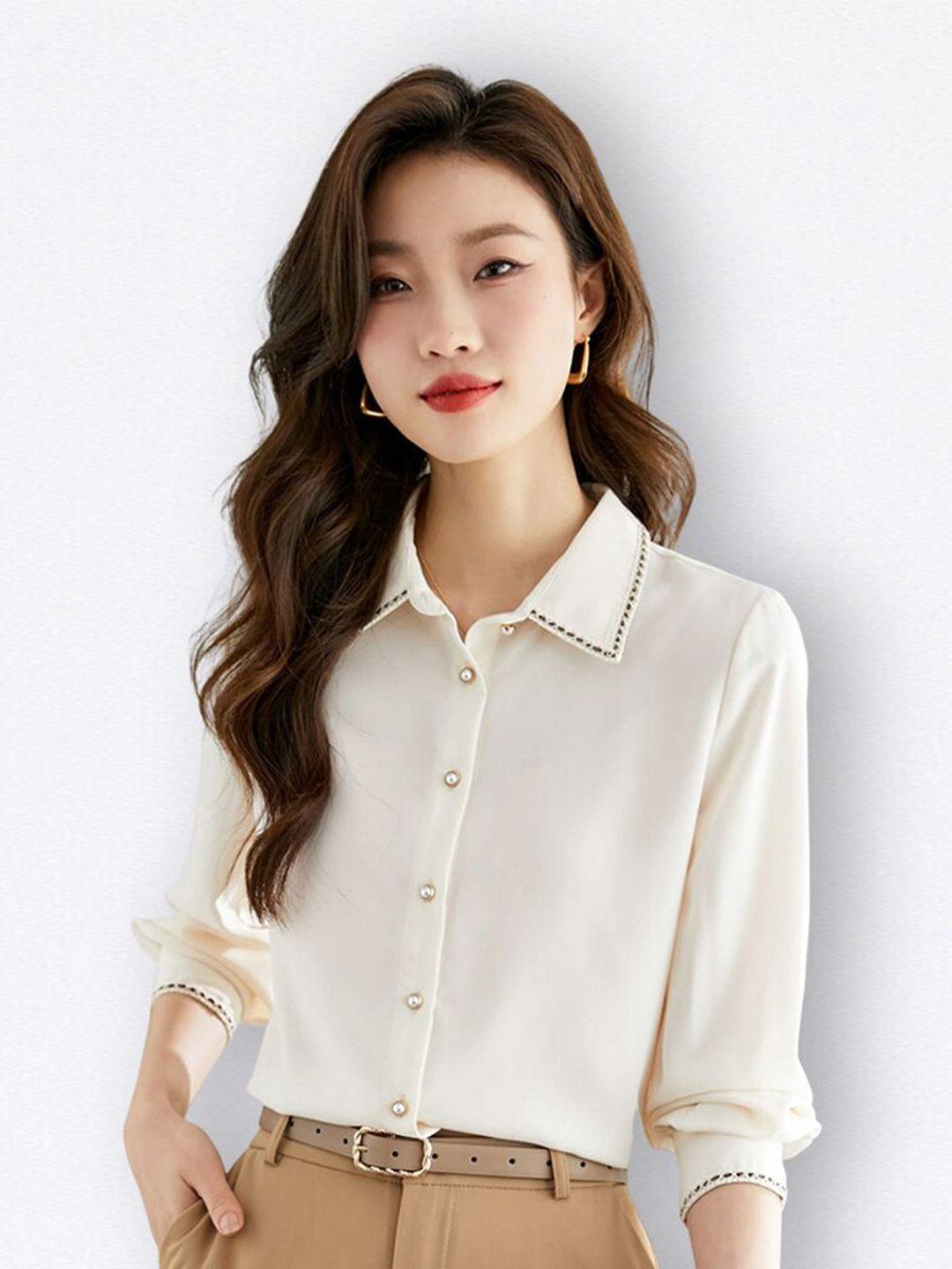 jc collection spread collar formal shirt