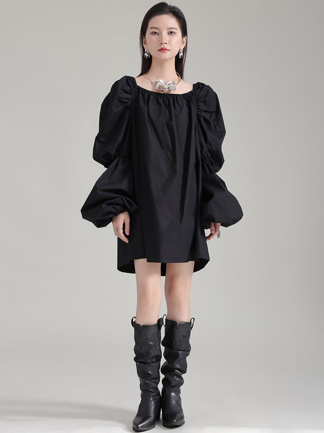 jc collection square neck puff sleeves a-line dress