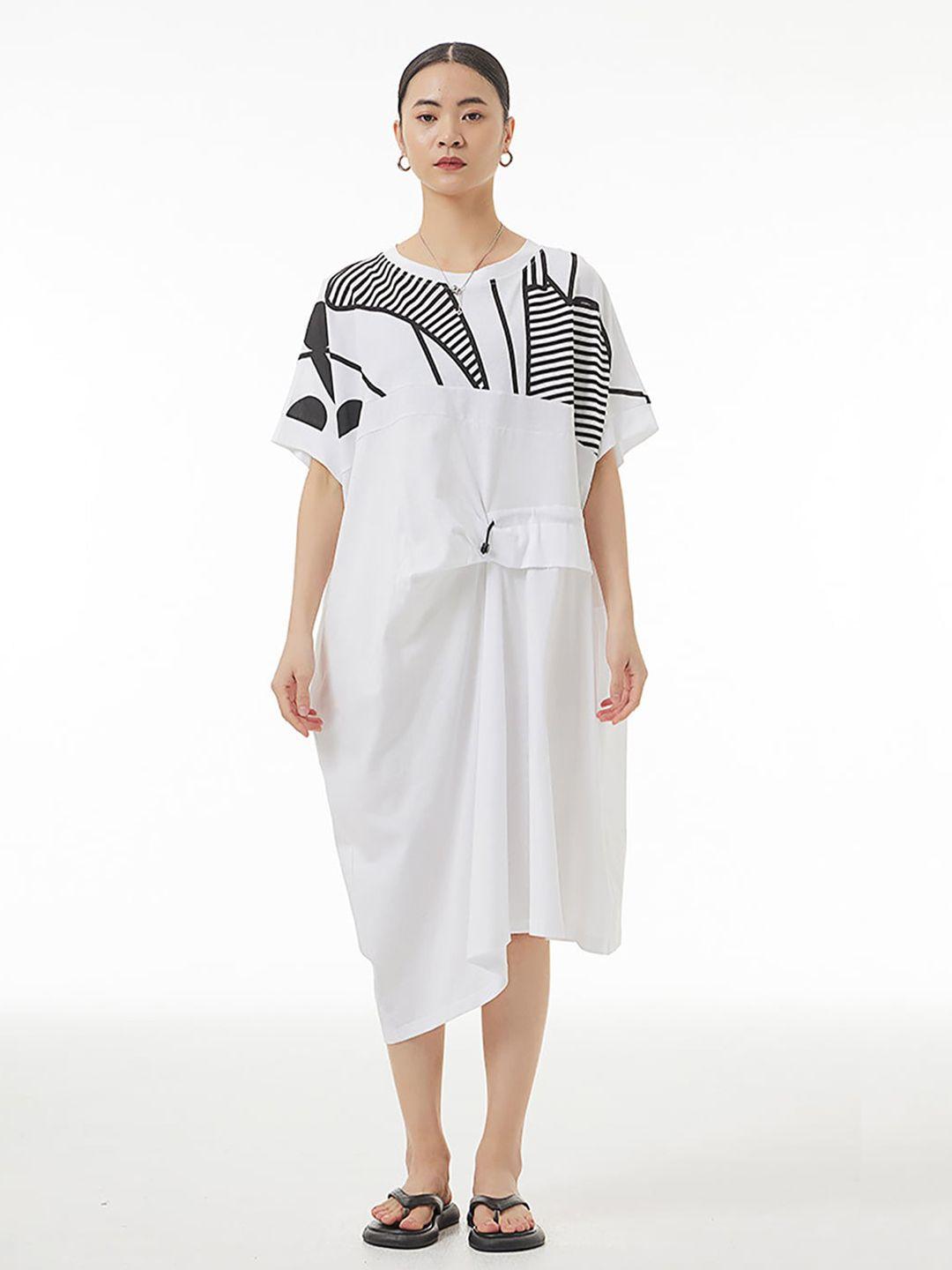 jc collection striped cotton a-line midi dress