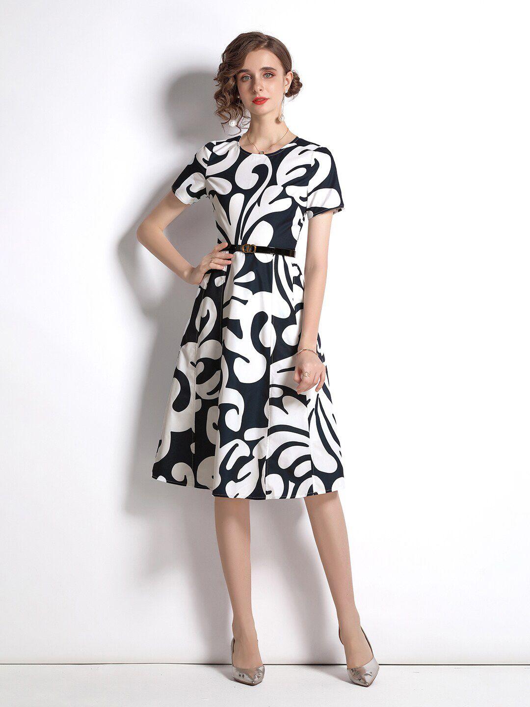 jc collection white & black floral dress