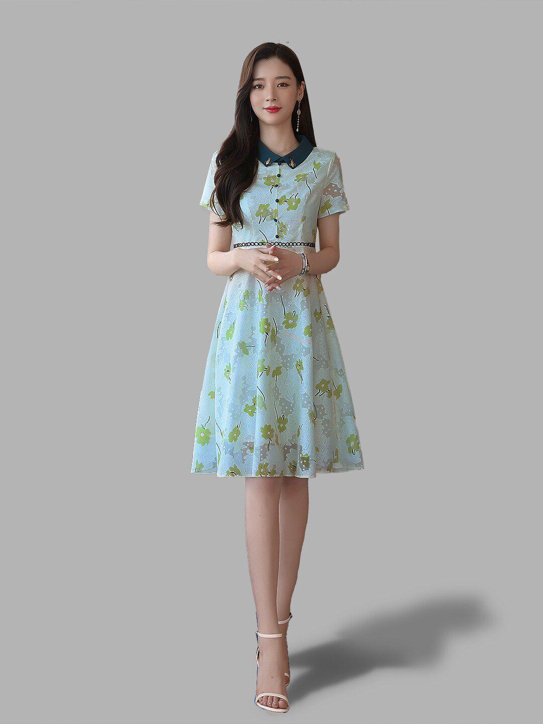 jc collection white & yellow floral a-line dress