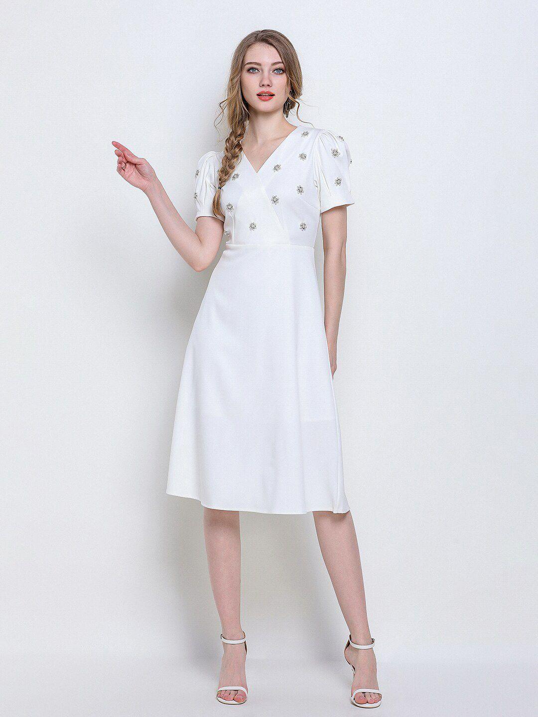 jc collection white a-line dress