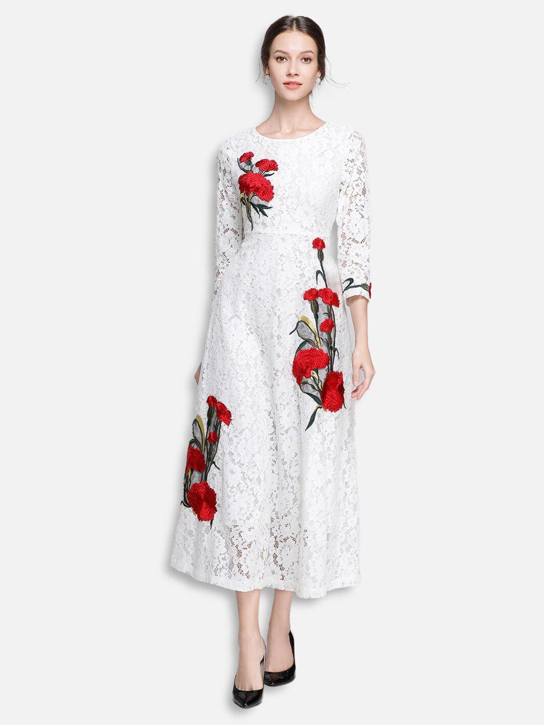 jc collection white floral midi dress