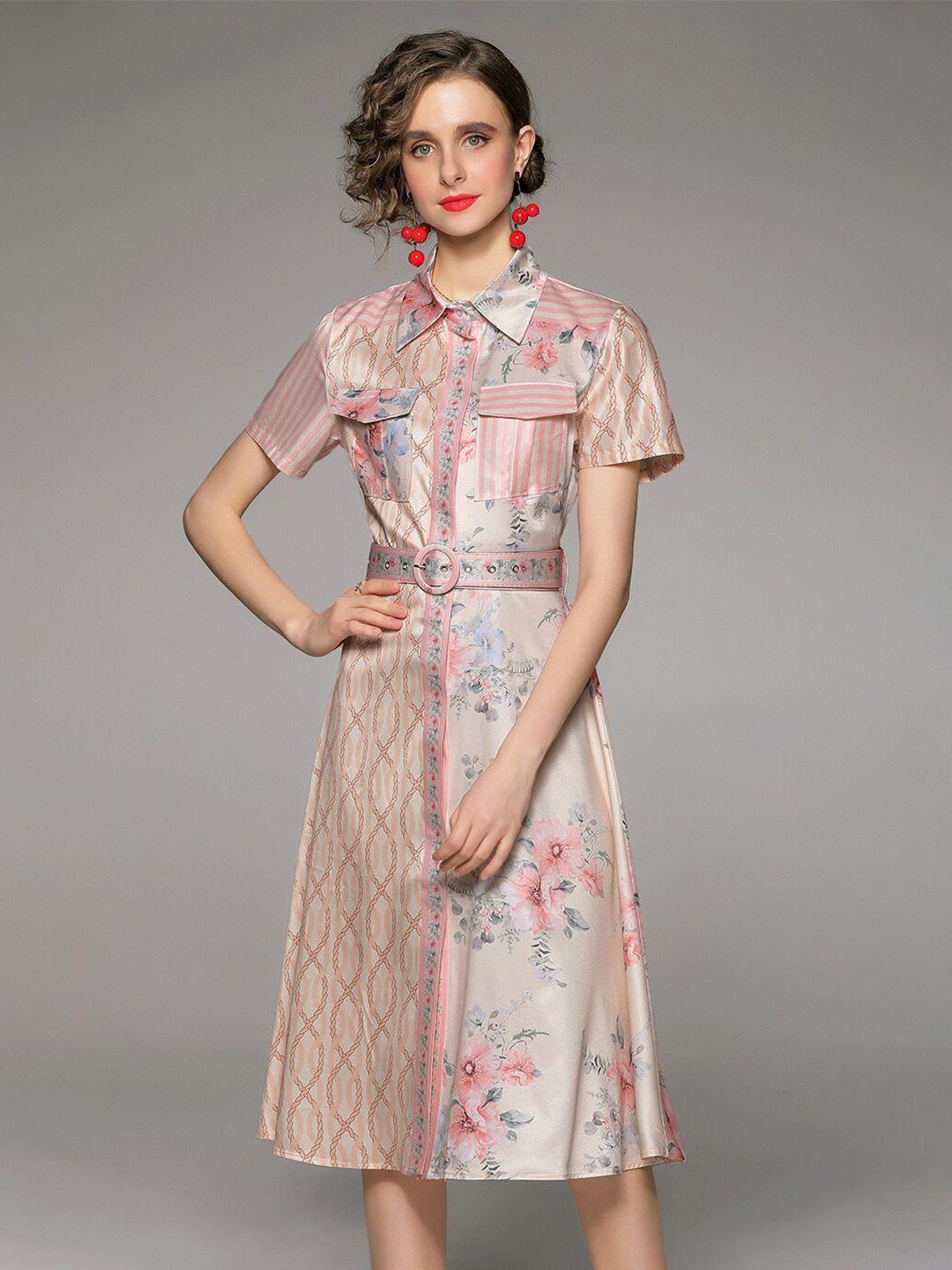 jc collection women  multicoloured floral a-line midi dress