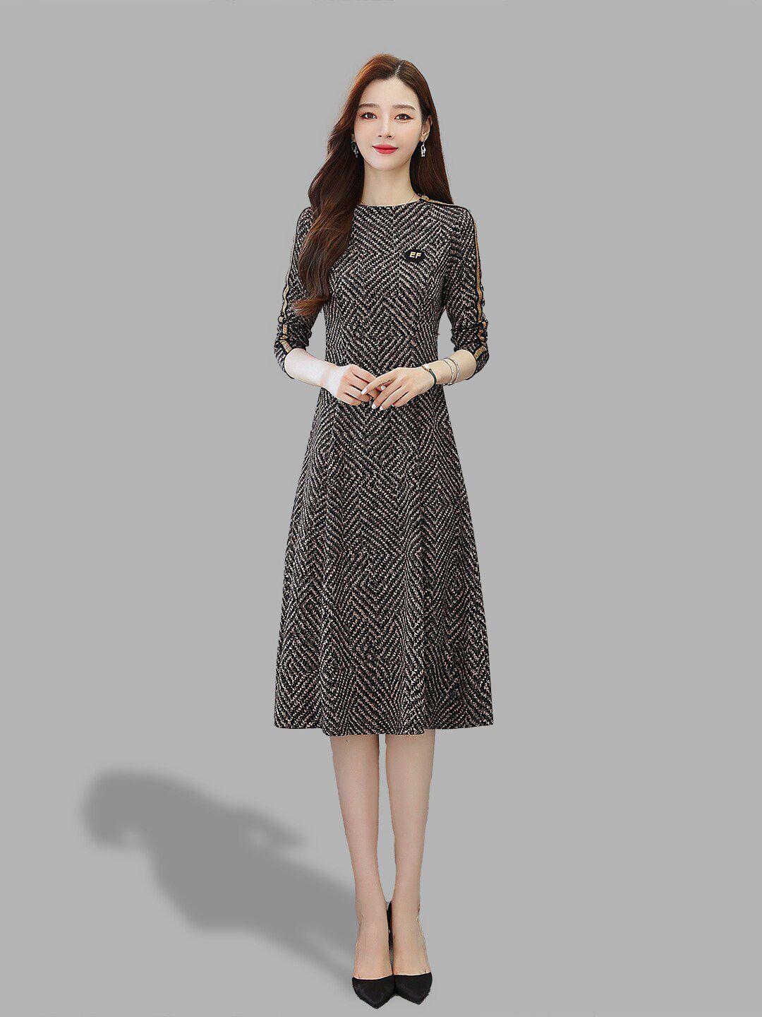 jc collection women black animal midi dress