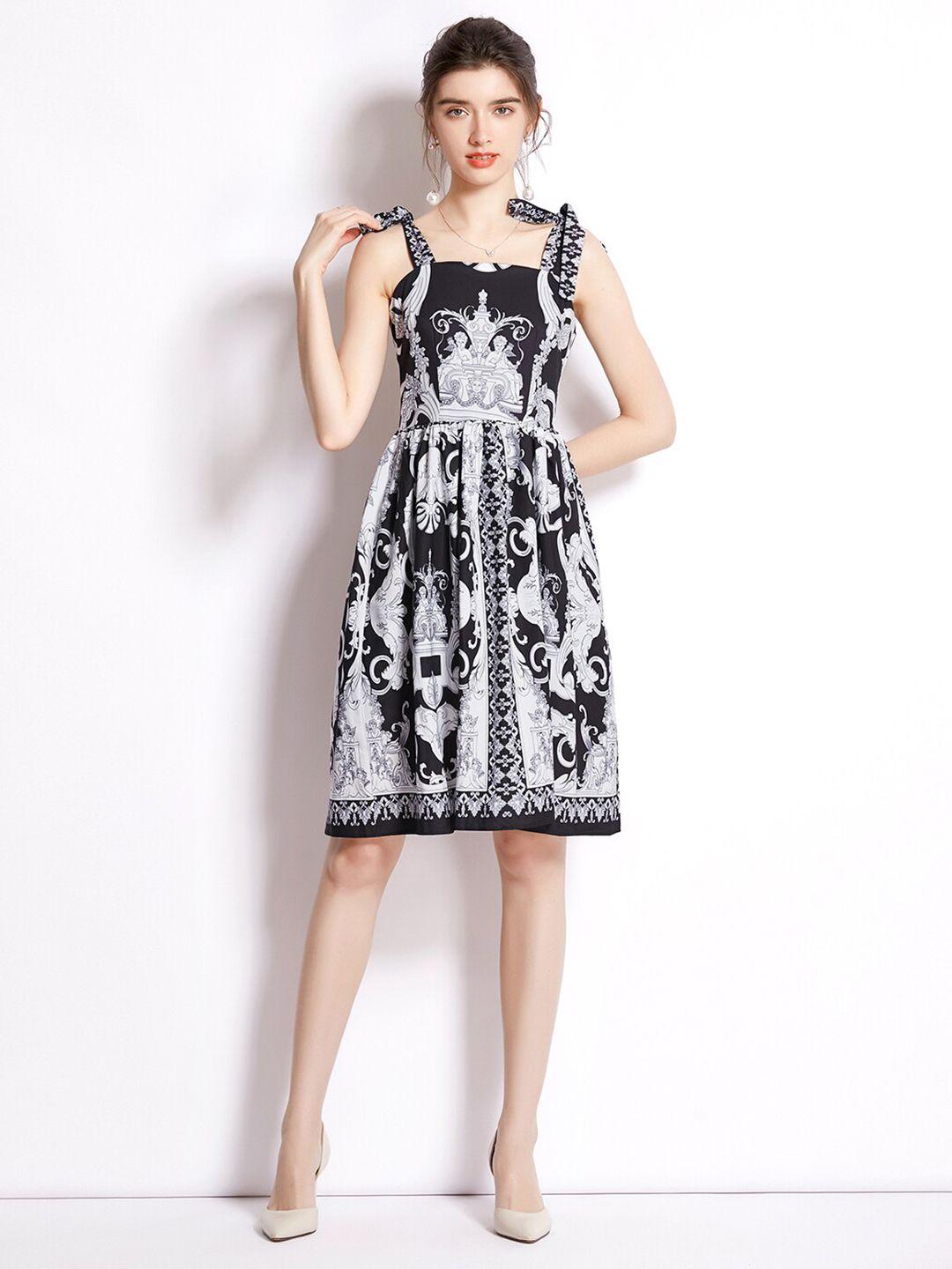 jc collection women black fit and flare dress