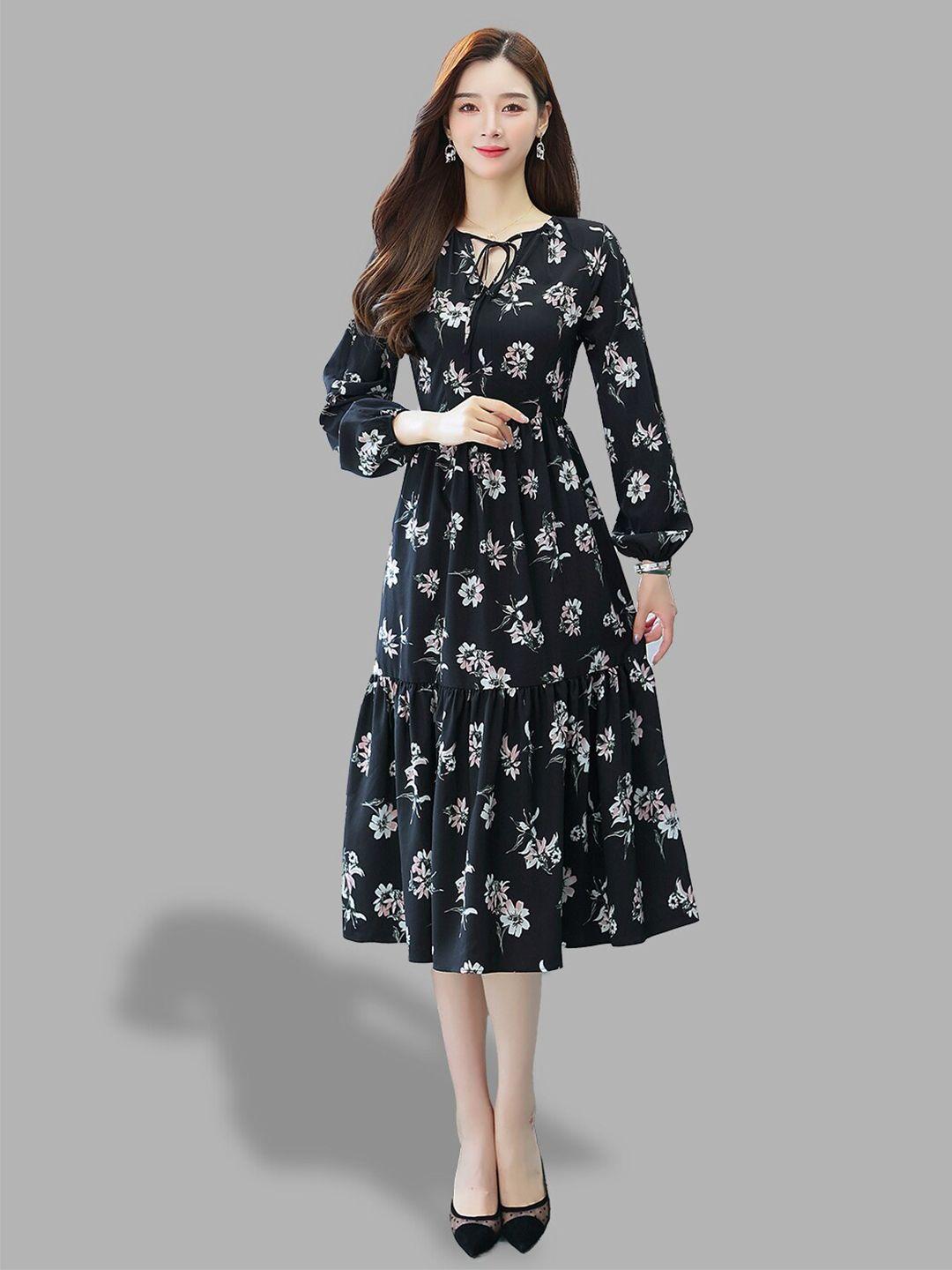 jc collection women black floral midi dress