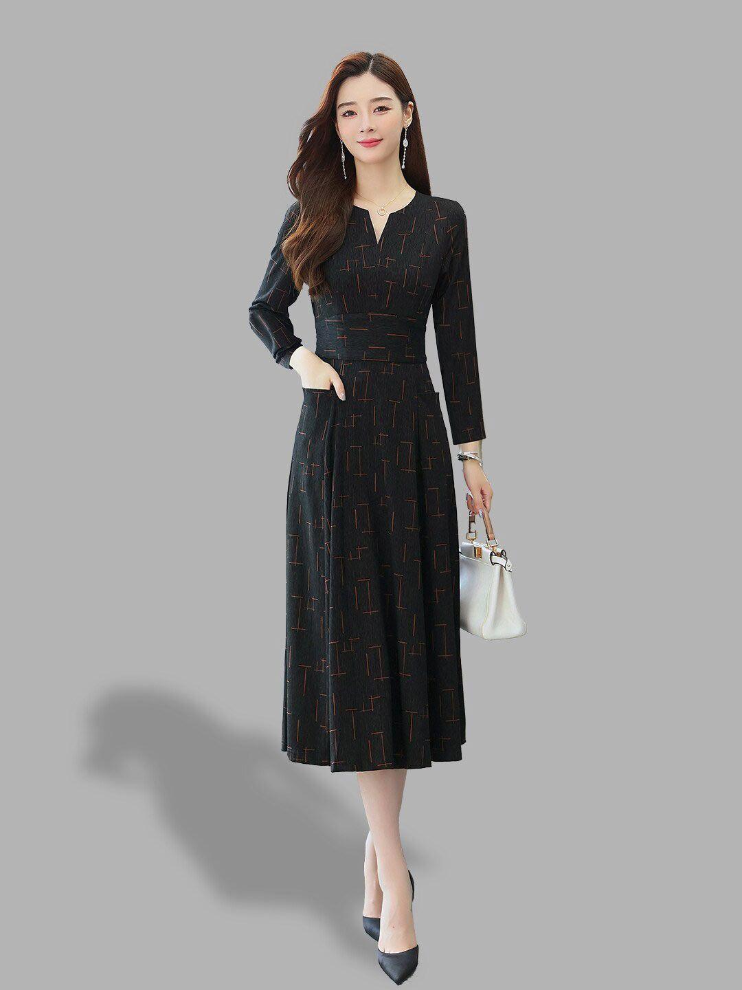 jc collection women black keyhole neck midi dress