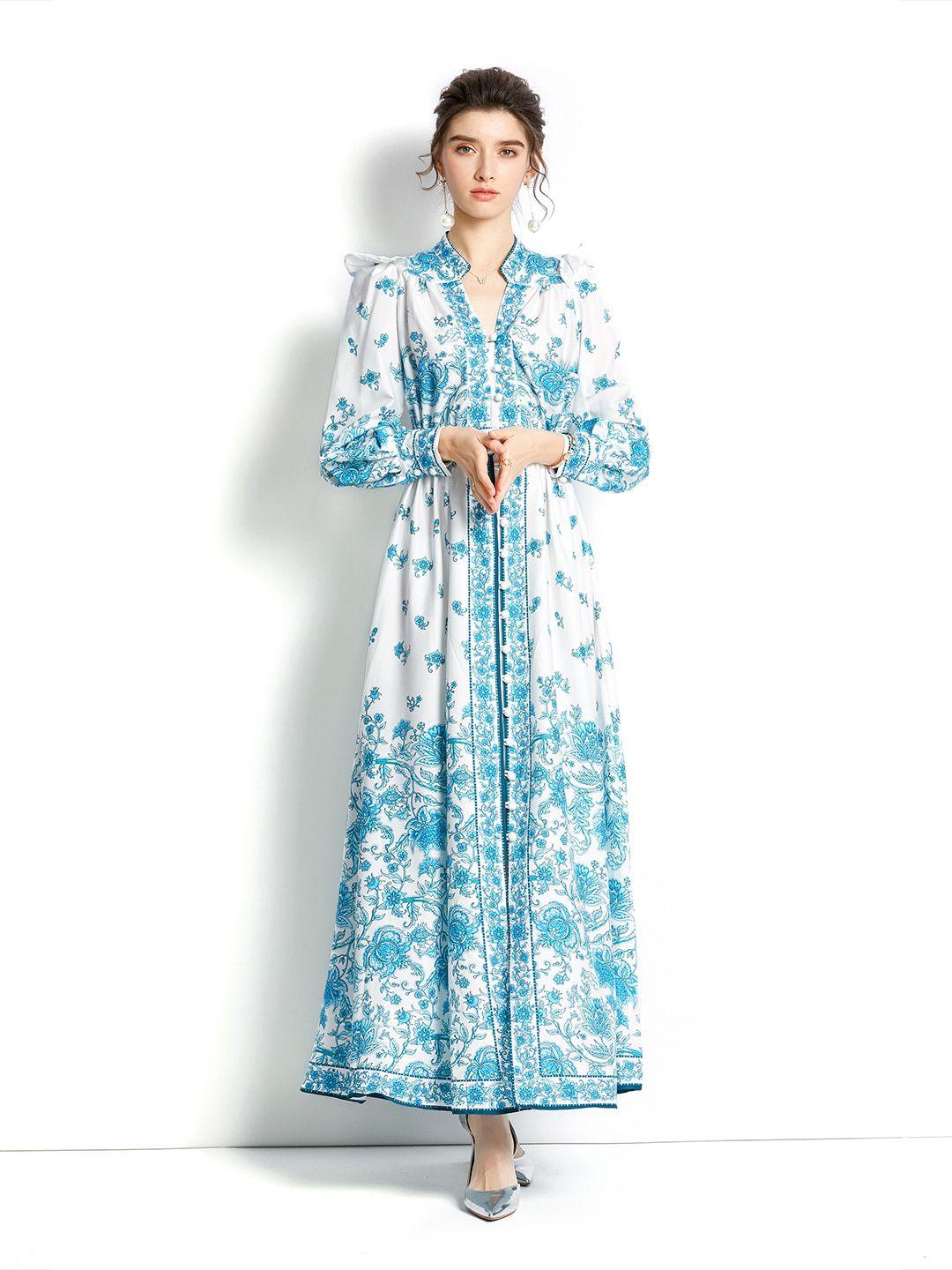 jc collection women blue floral maxi dress