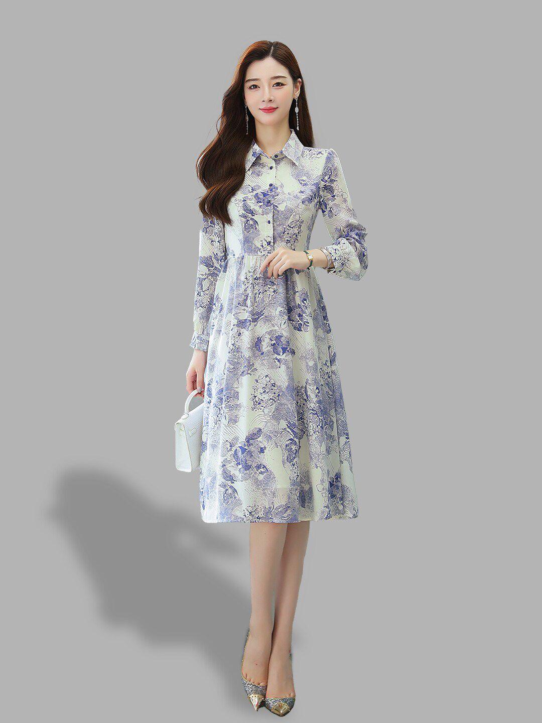 jc collection women blue floral midi dress