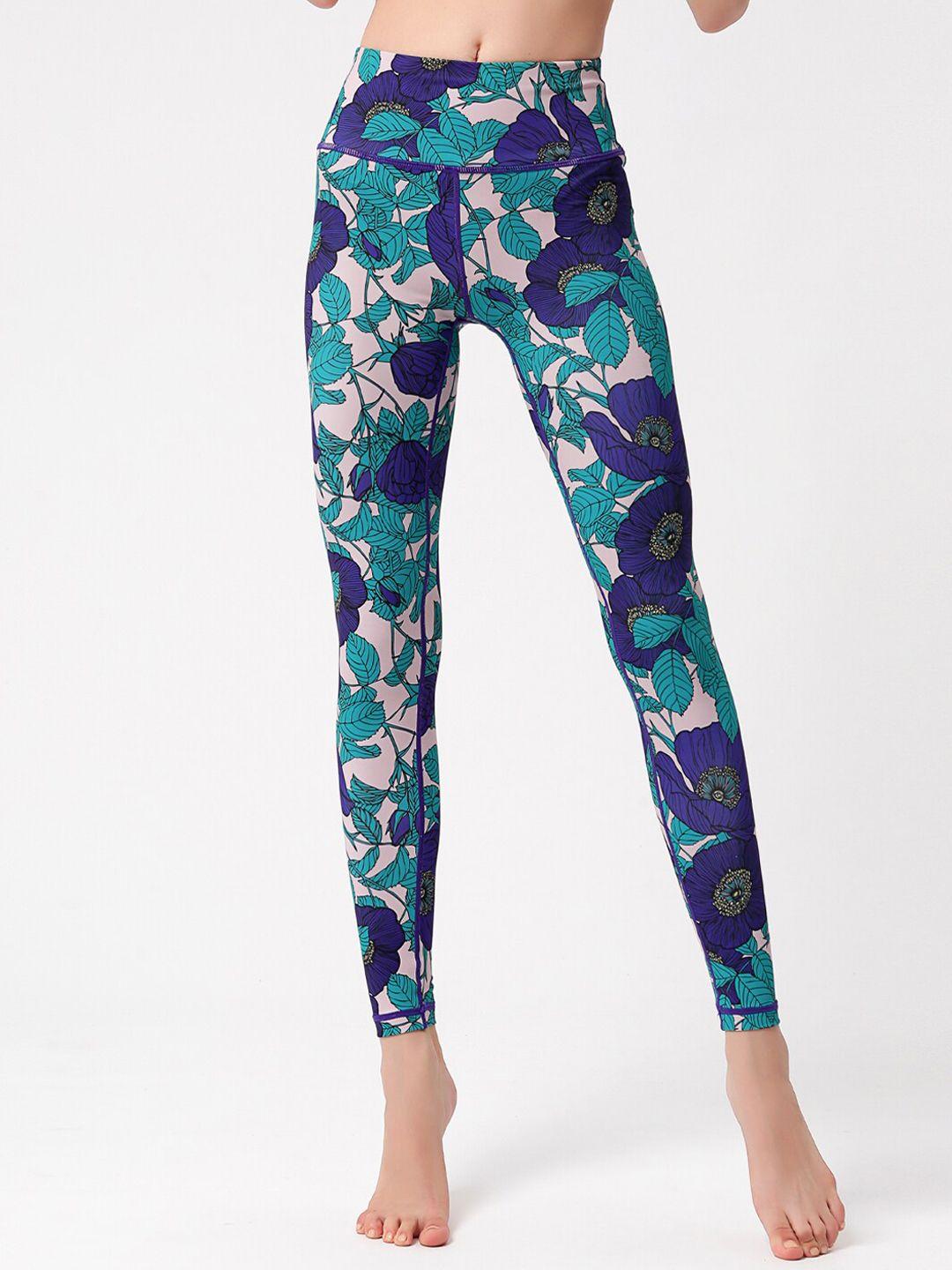 jc collection women floral printed training or gym tights