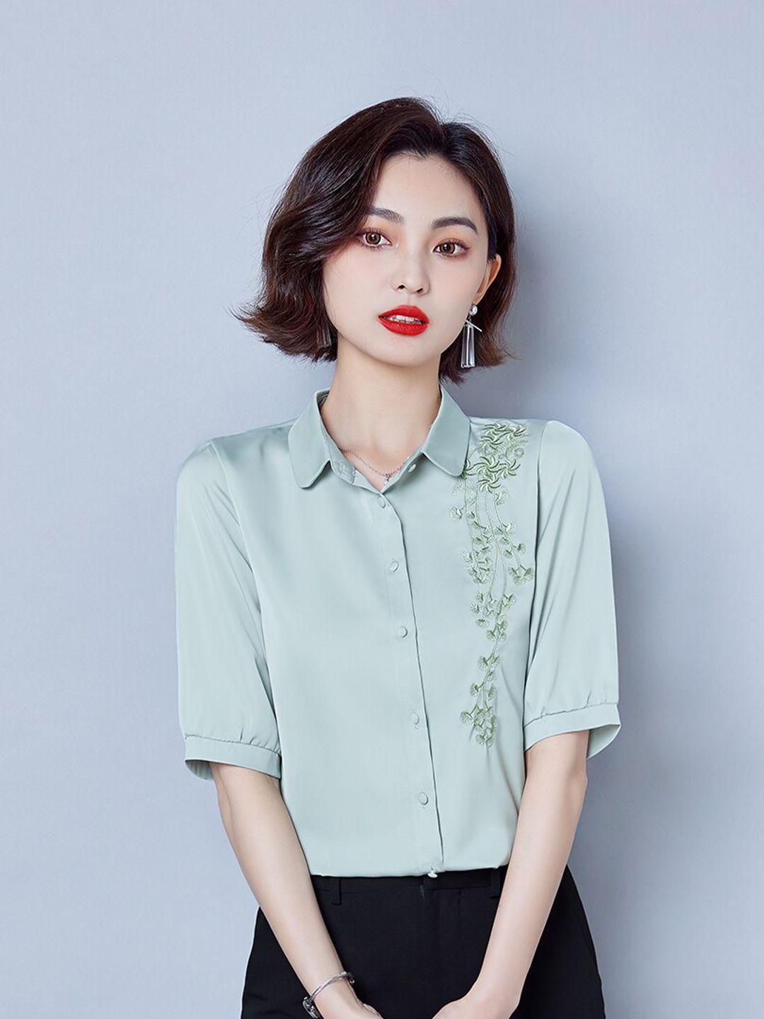 jc collection women green casual shirt