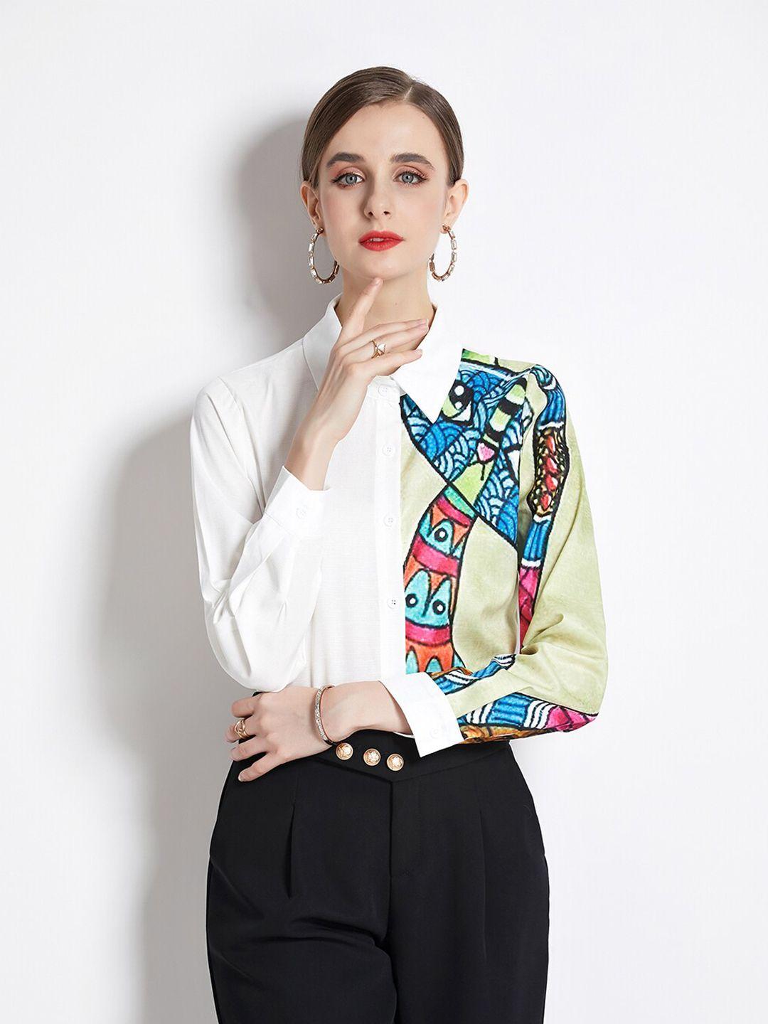 jc collection women multicoloured abstract printed casual shirt
