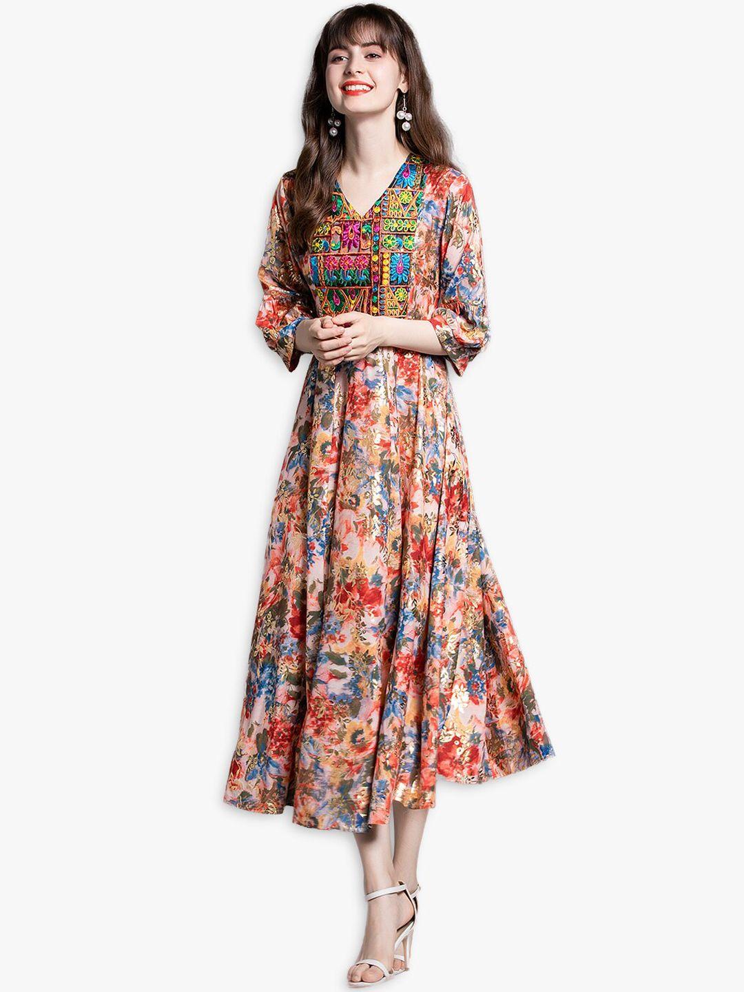 jc collection women multicoloured floral midi dress