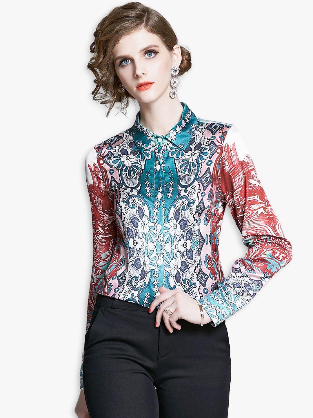 jc collection women multicoloured floral opaque printed casual shirt