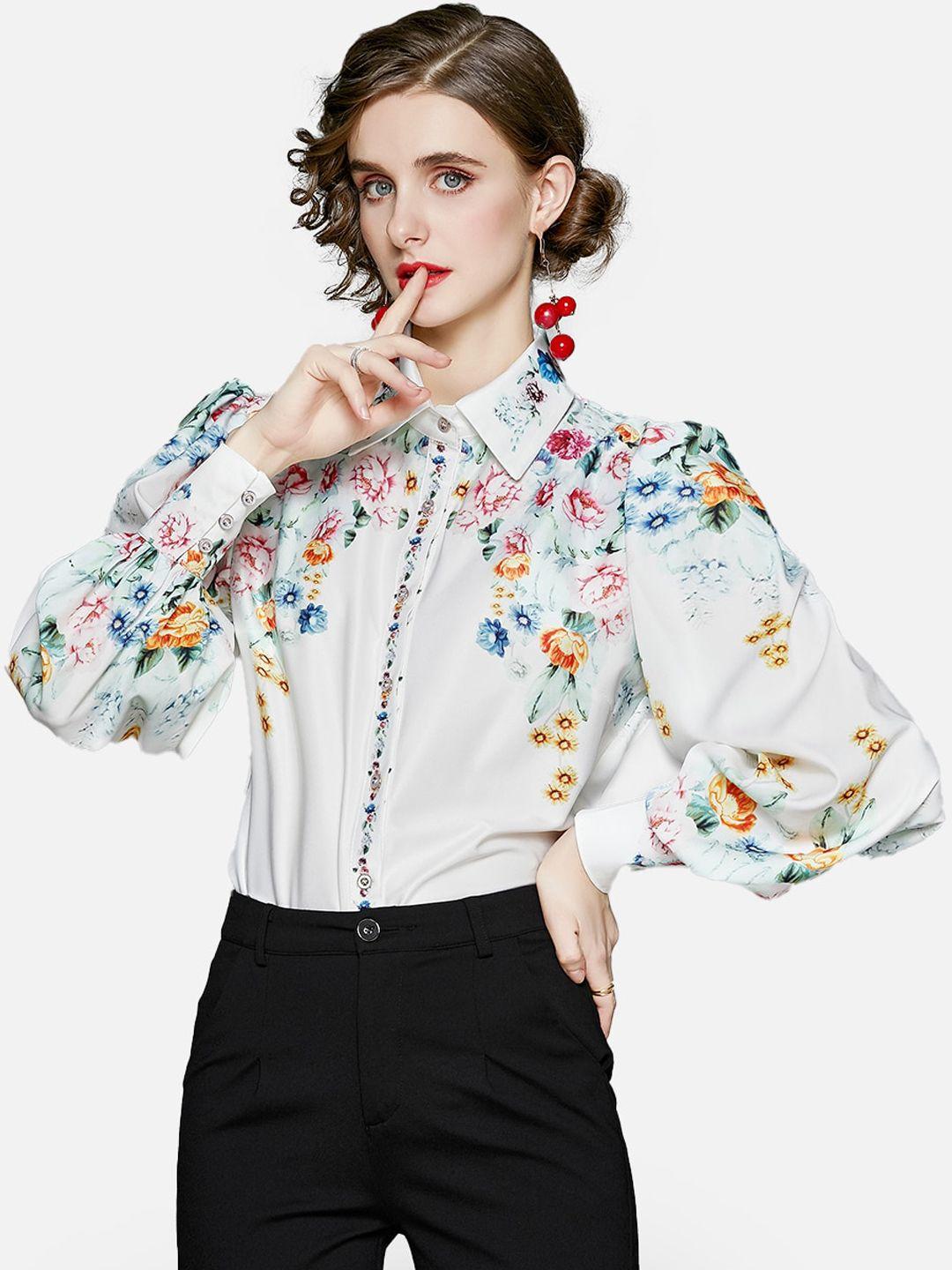 jc collection women multicoloured floral opaque printed casual shirt