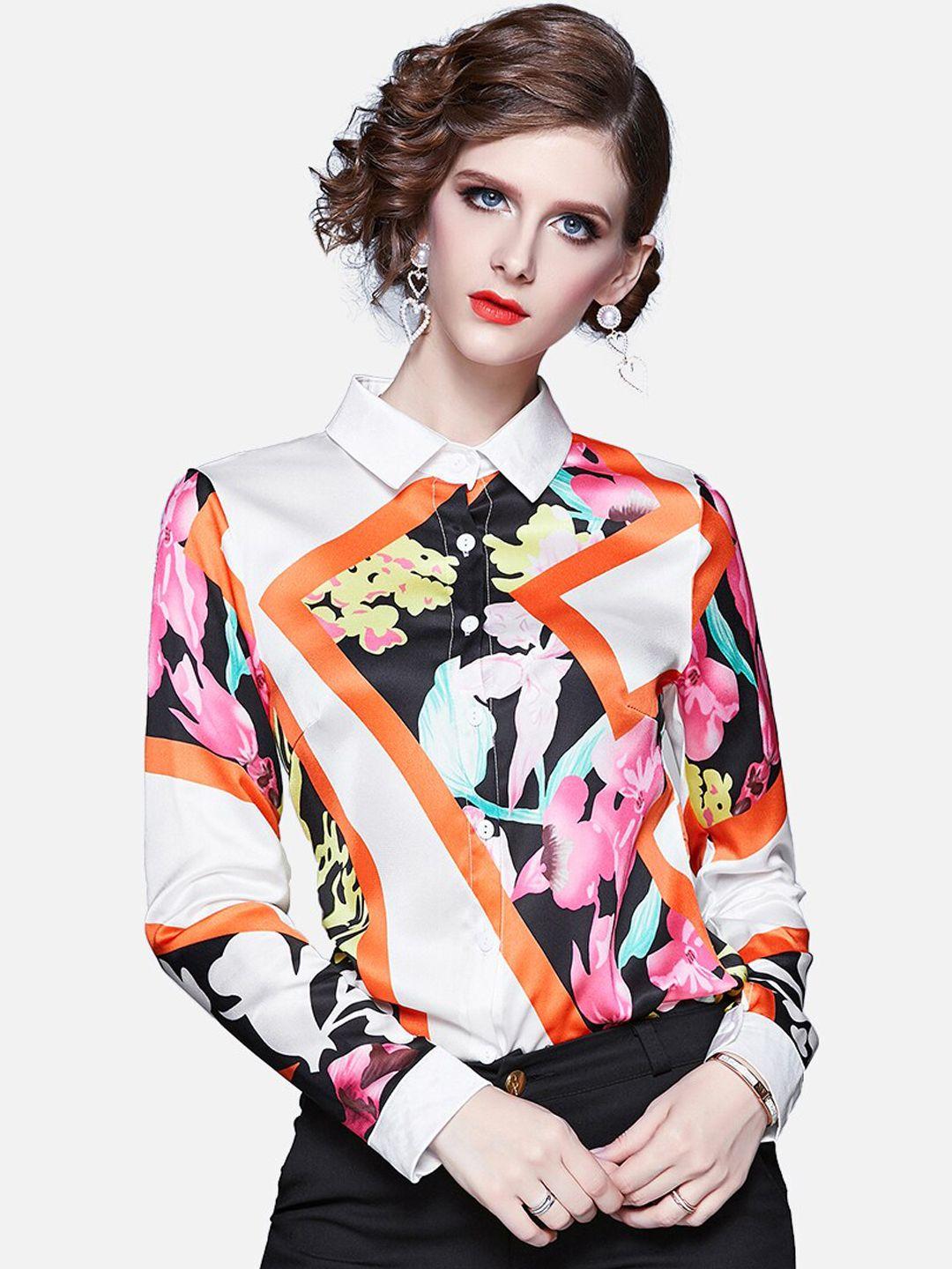 jc collection women multicoloured floral opaque printed casual shirt