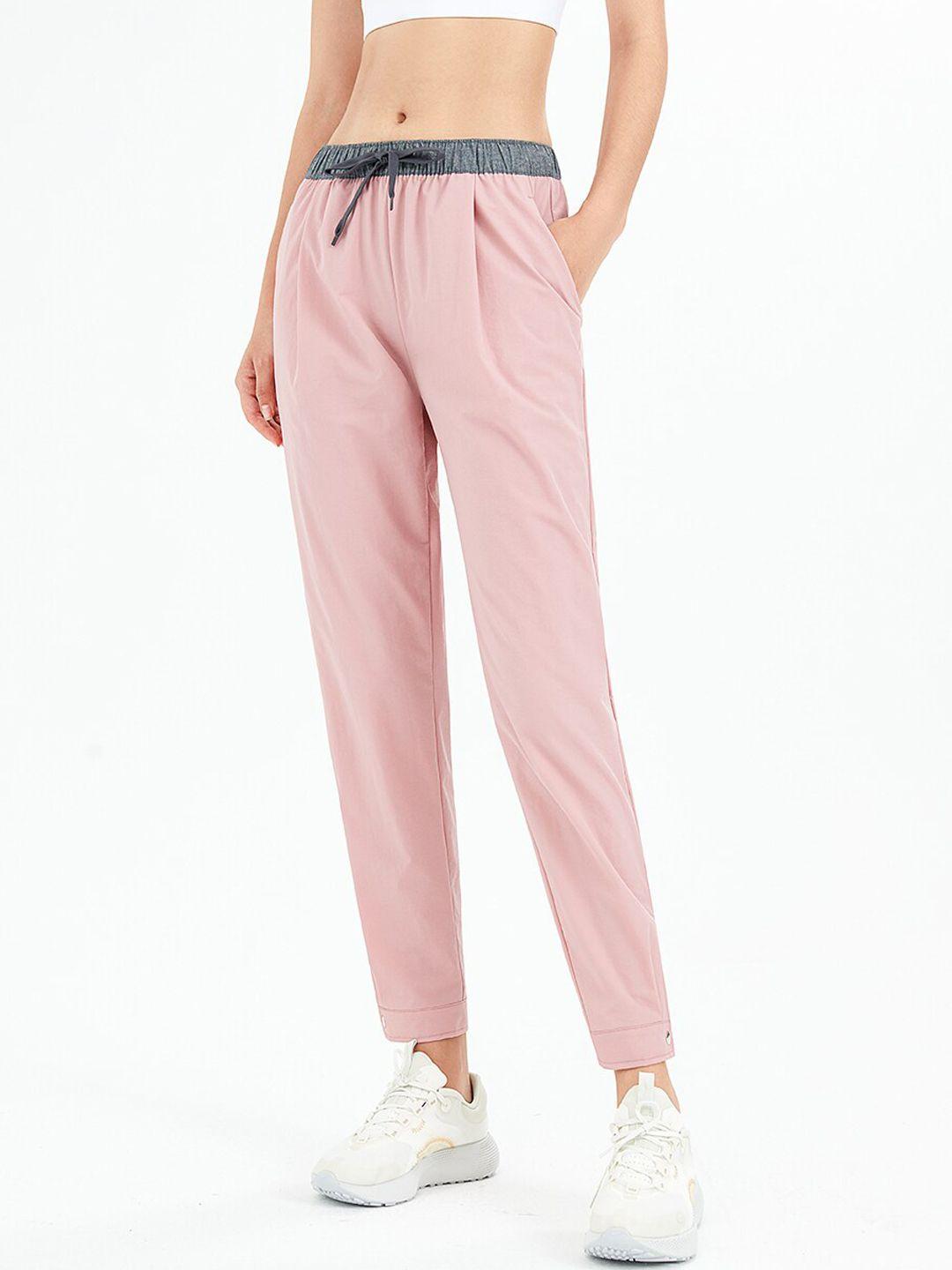 jc collection women pink solid relaxed fit track pants