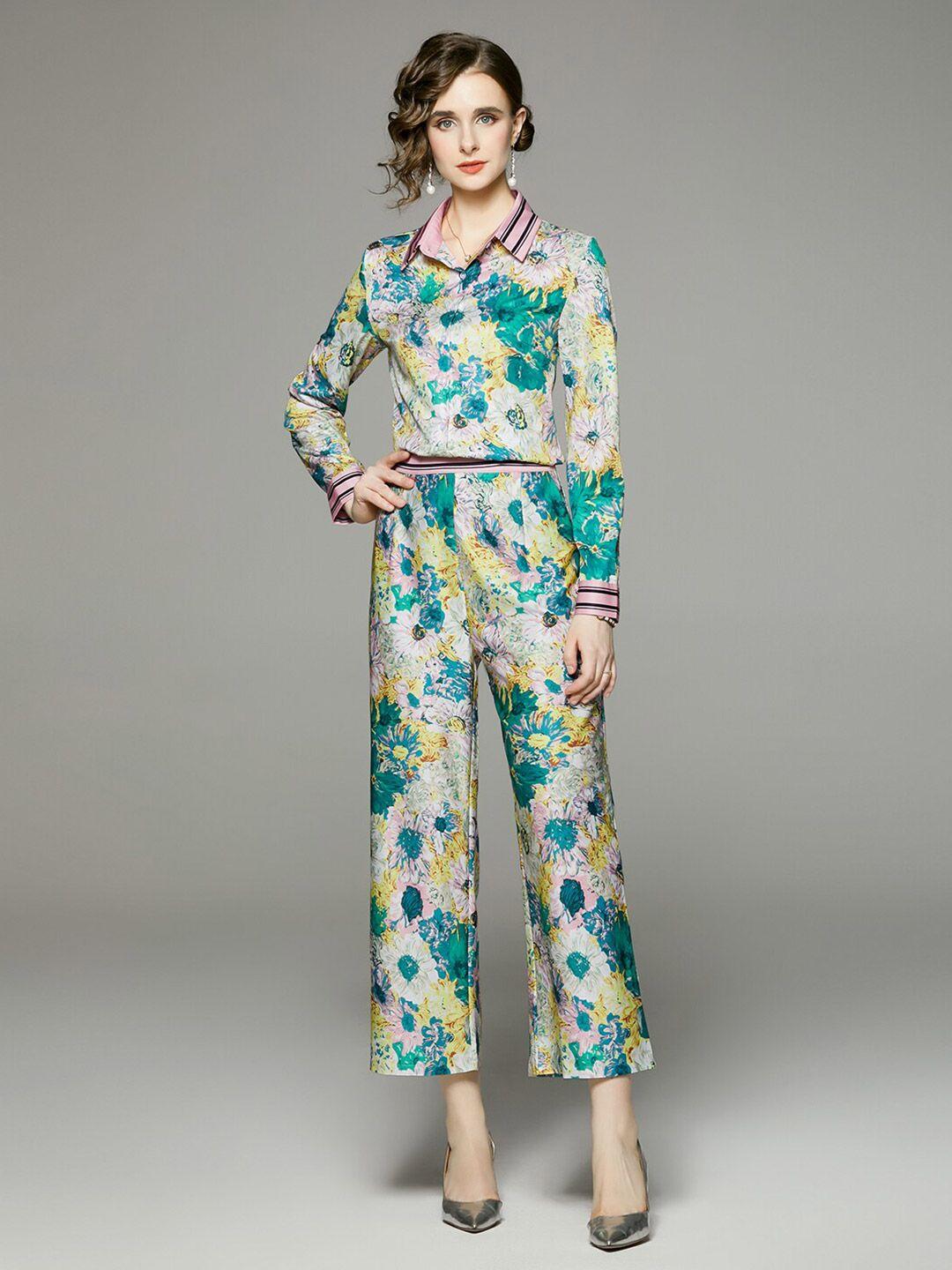 jc collection women printed shirt with trousers