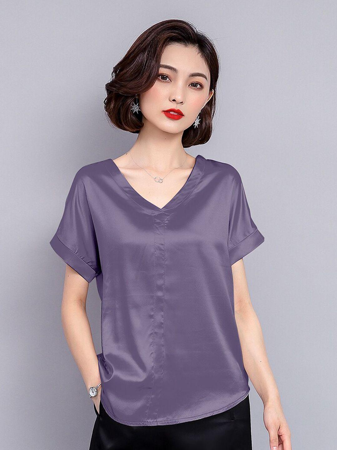 jc collection women purple extended sleeves top