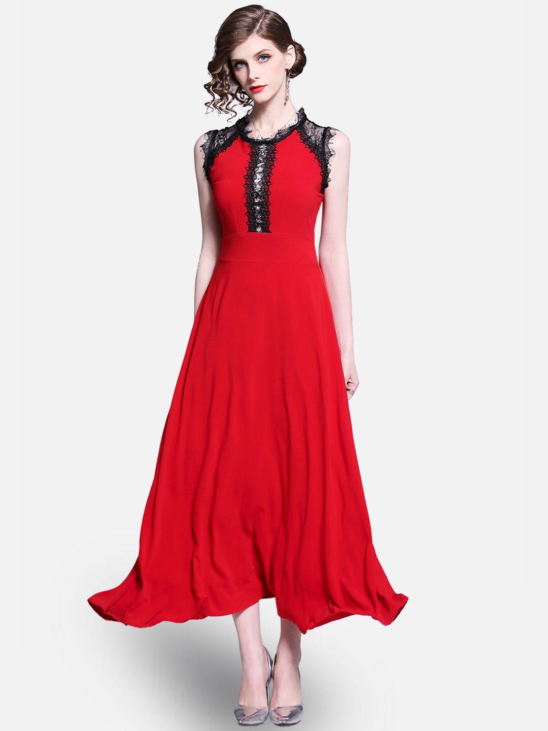 jc collection women red & black maxi dress