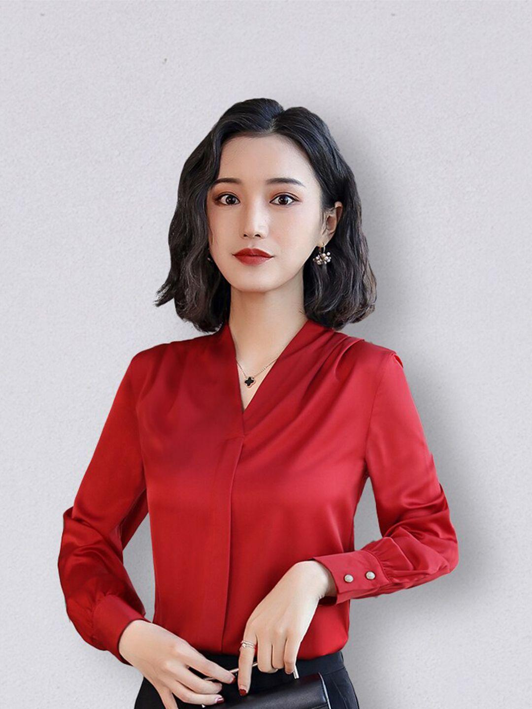 jc collection women red casual shirt