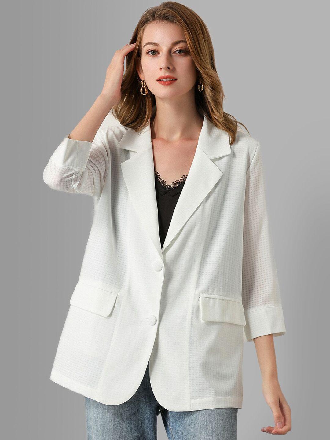 jc collection women white solid casual over coats