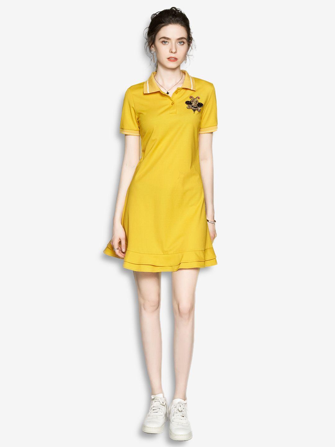 jc collection women yellow t-shirt dress