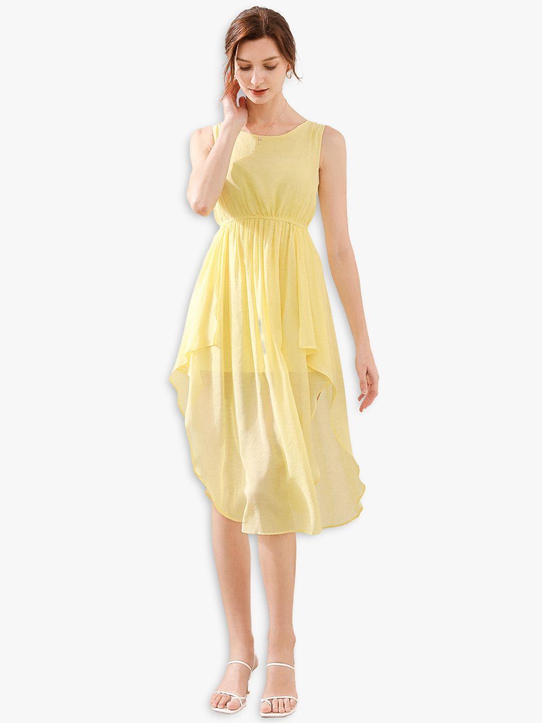 jc collection yellow solid dress