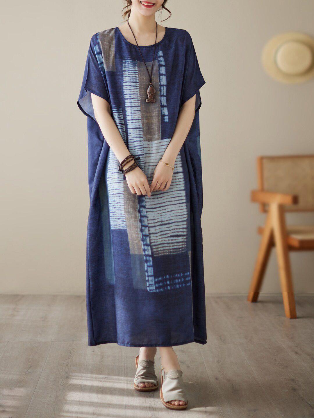 jc mode abstract printed a line maxi dress
