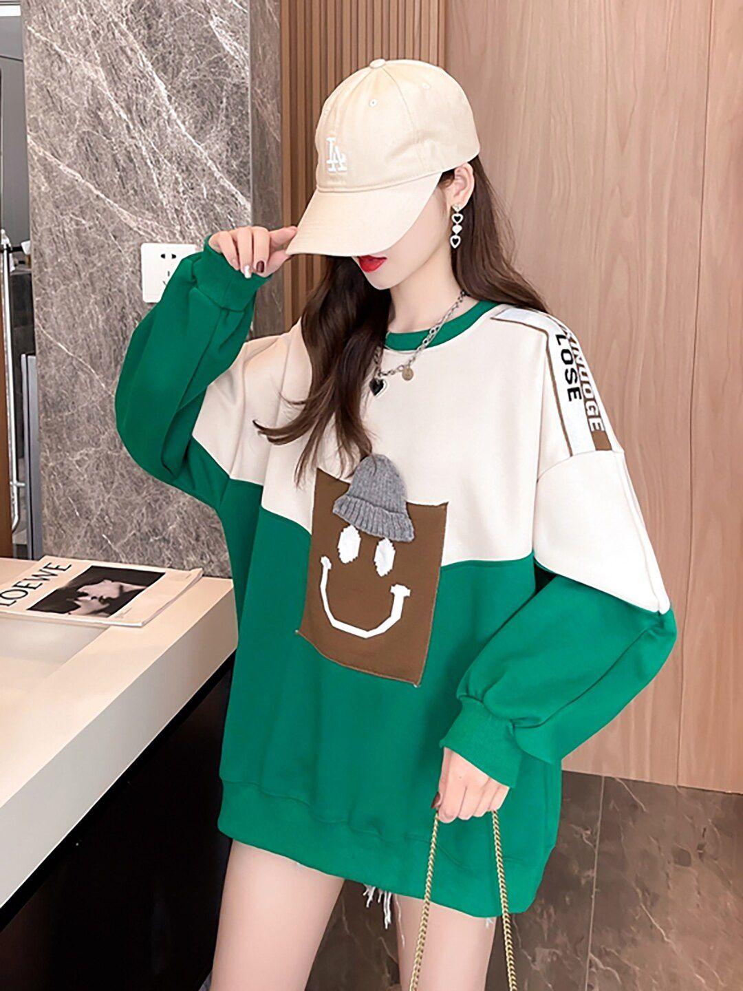 jc mode colourblocked pullover sweatshirt