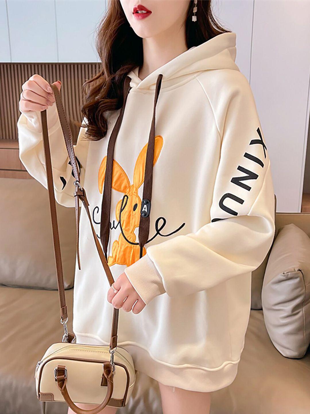 jc mode graphic printed hooded cotton pullover