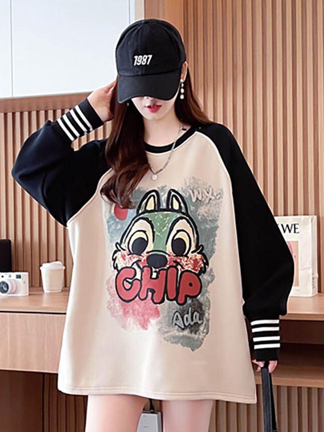 jc mode graphic printed longline sweatshirt