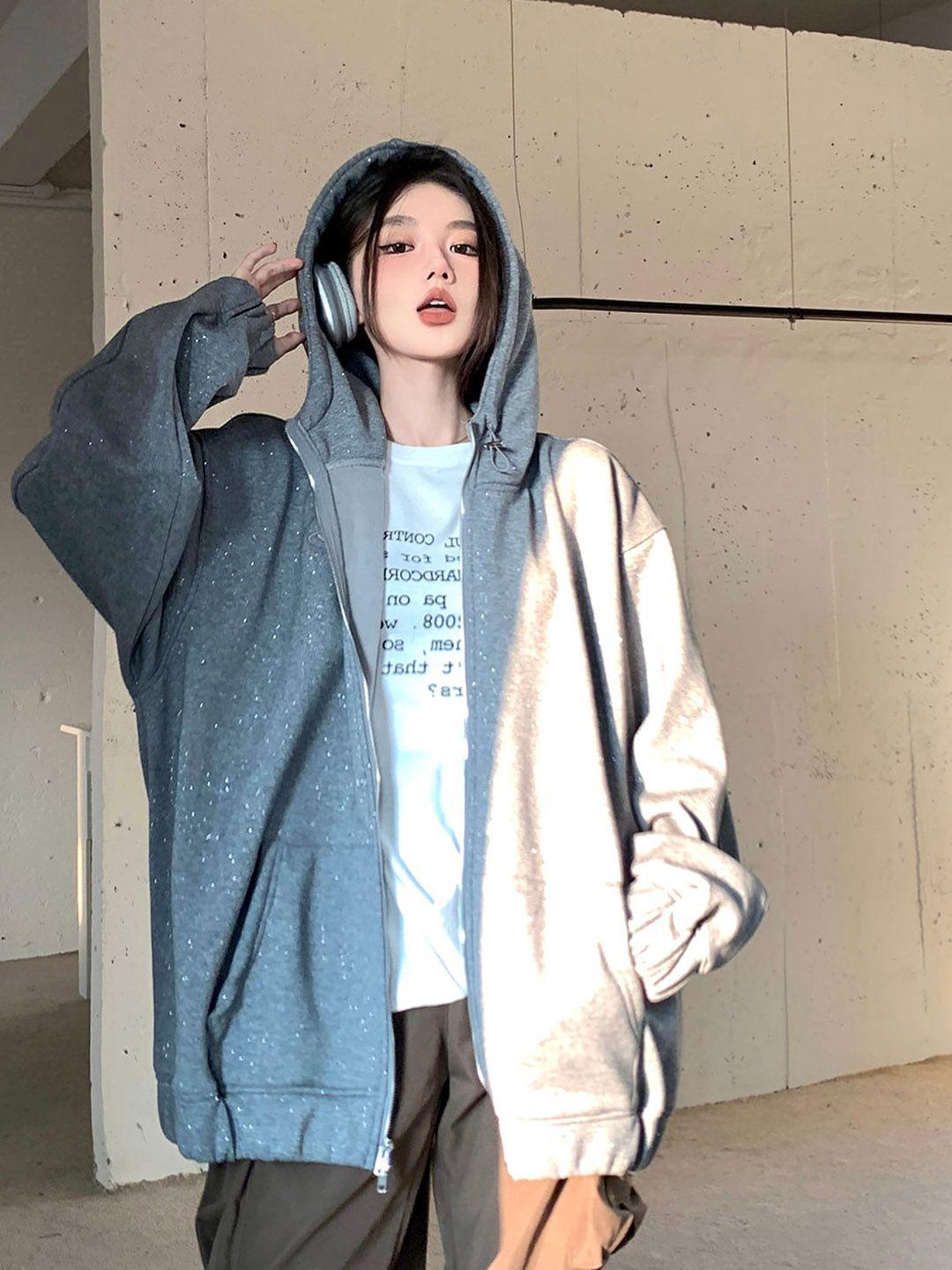 jc mode hooded cardigan sweater