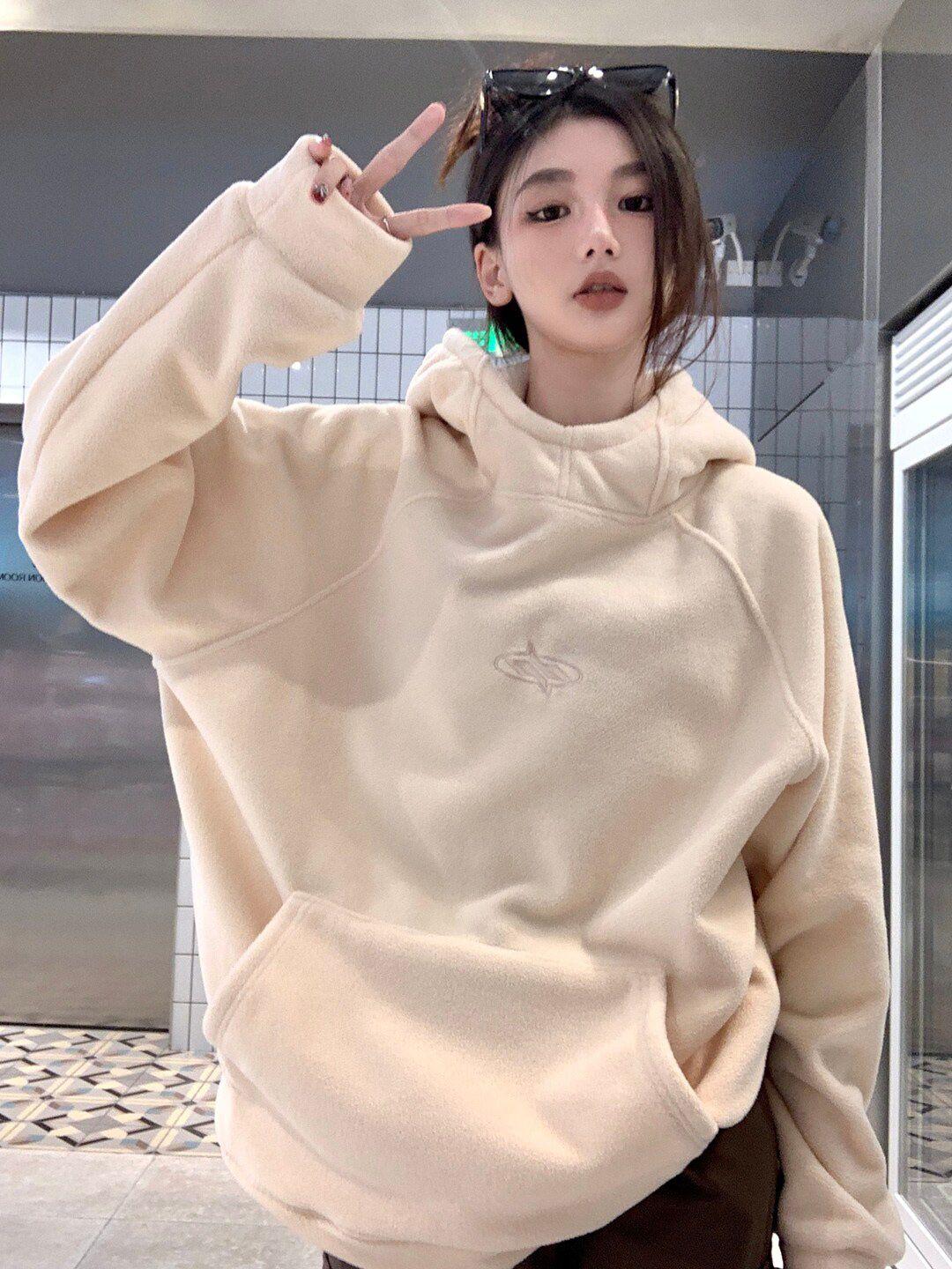 jc mode hooded longline pullover sweatshirt