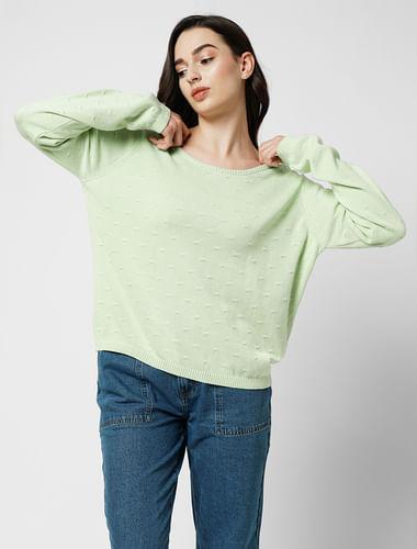 jdy by only light green cotton pullover